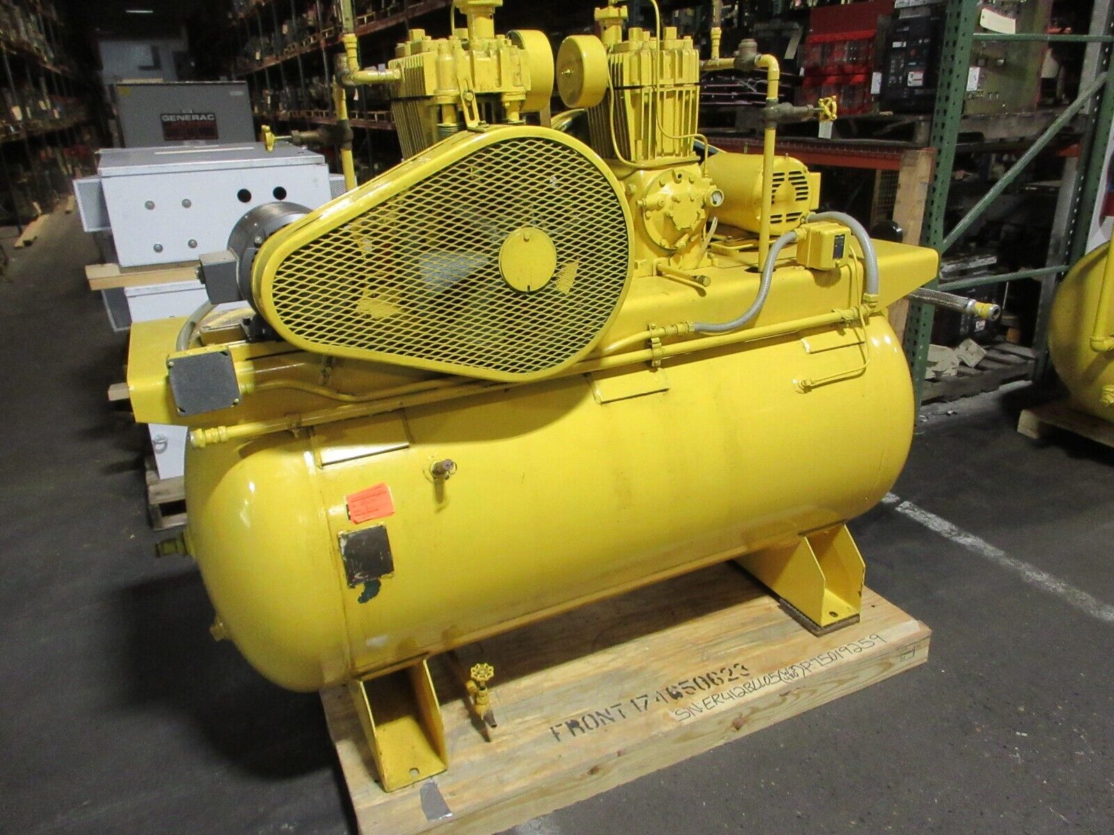 Quincy Two-Stage Air Compressor 325-14 Dual 5HP 120-Gallon Tank 460V 3Ph Used