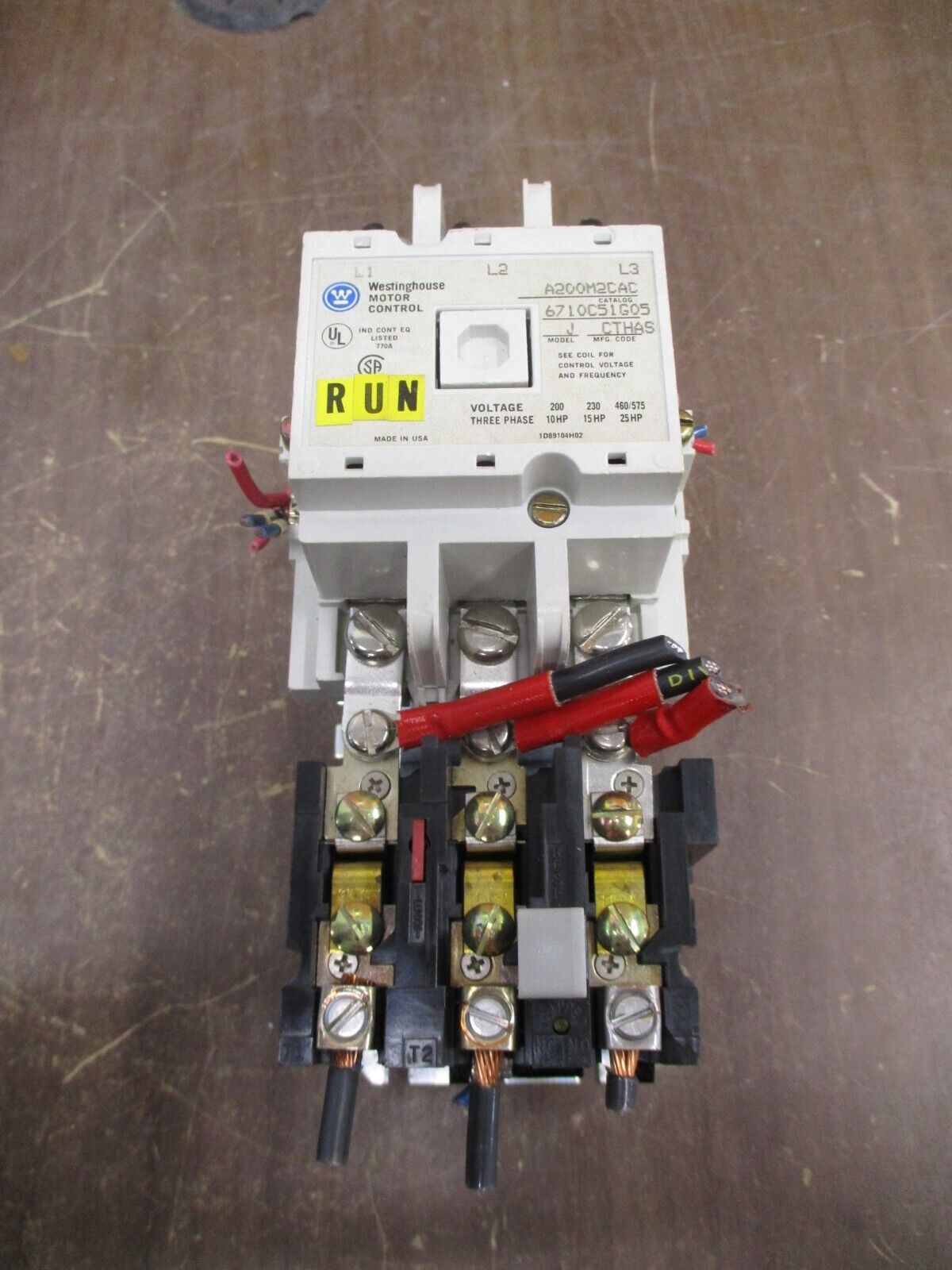 Westinghouse Starter A200M2CAC 45A 120V Coil *Chipped Corner* Used