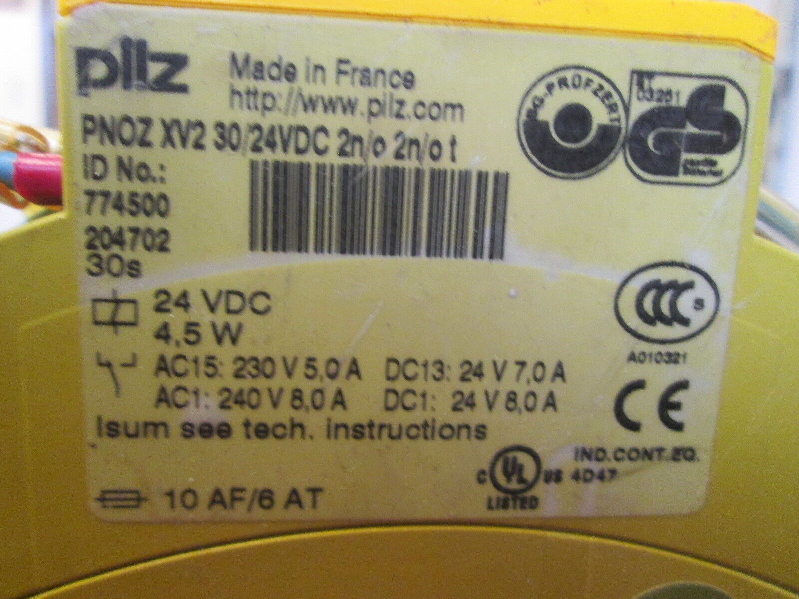 Pilz Safety Relay PNOZ XV2 24 VDC Range: 0-30sec Used