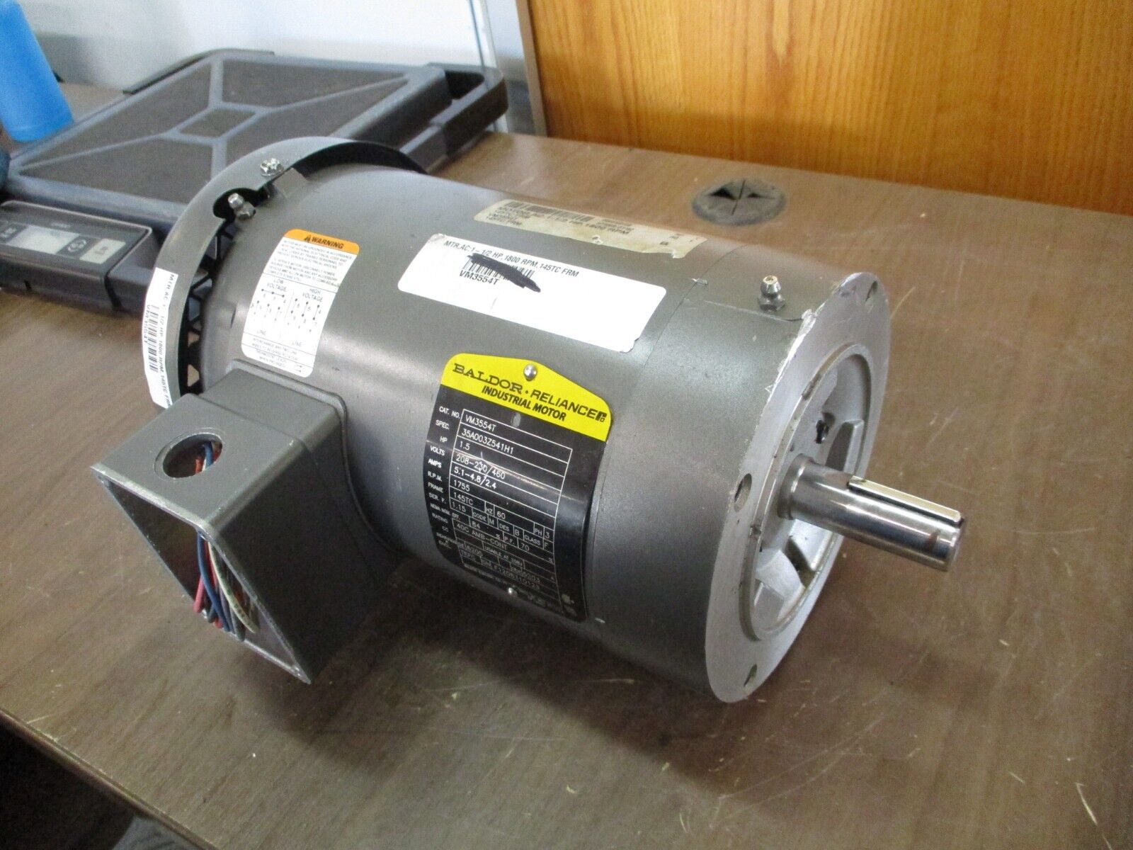 Baldor Motor VM3554T 1.5HP 1800RPM 208-230/460V 5.1-4.8/2.4A 60Hz Used