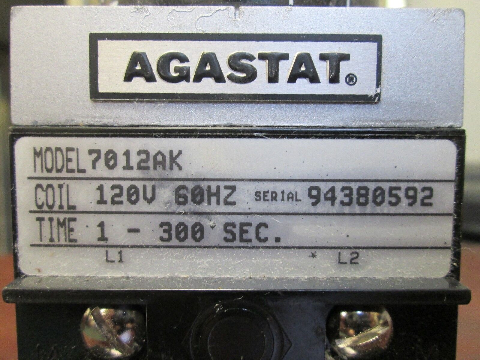 Agastat Timer 7012AK 1-300sec Range 120V Coil Used