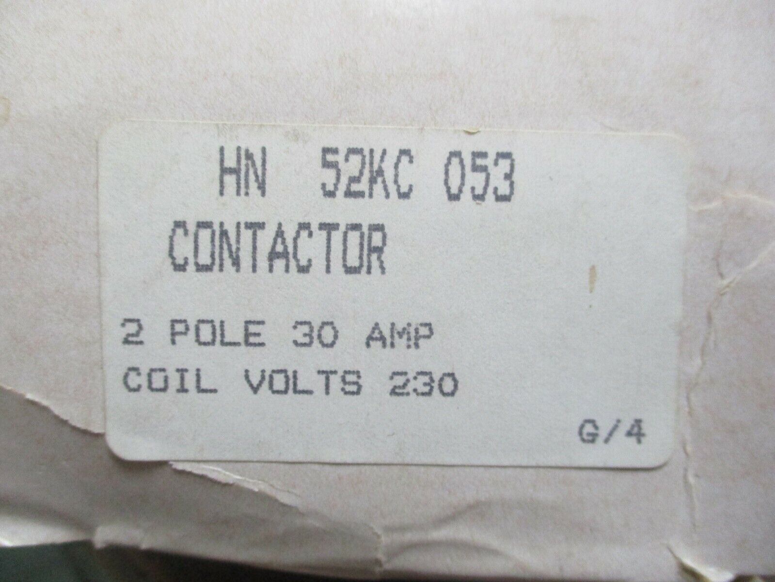 Carrier Contactor HN52KC 053 230V Coil 30A 2P New Surplus