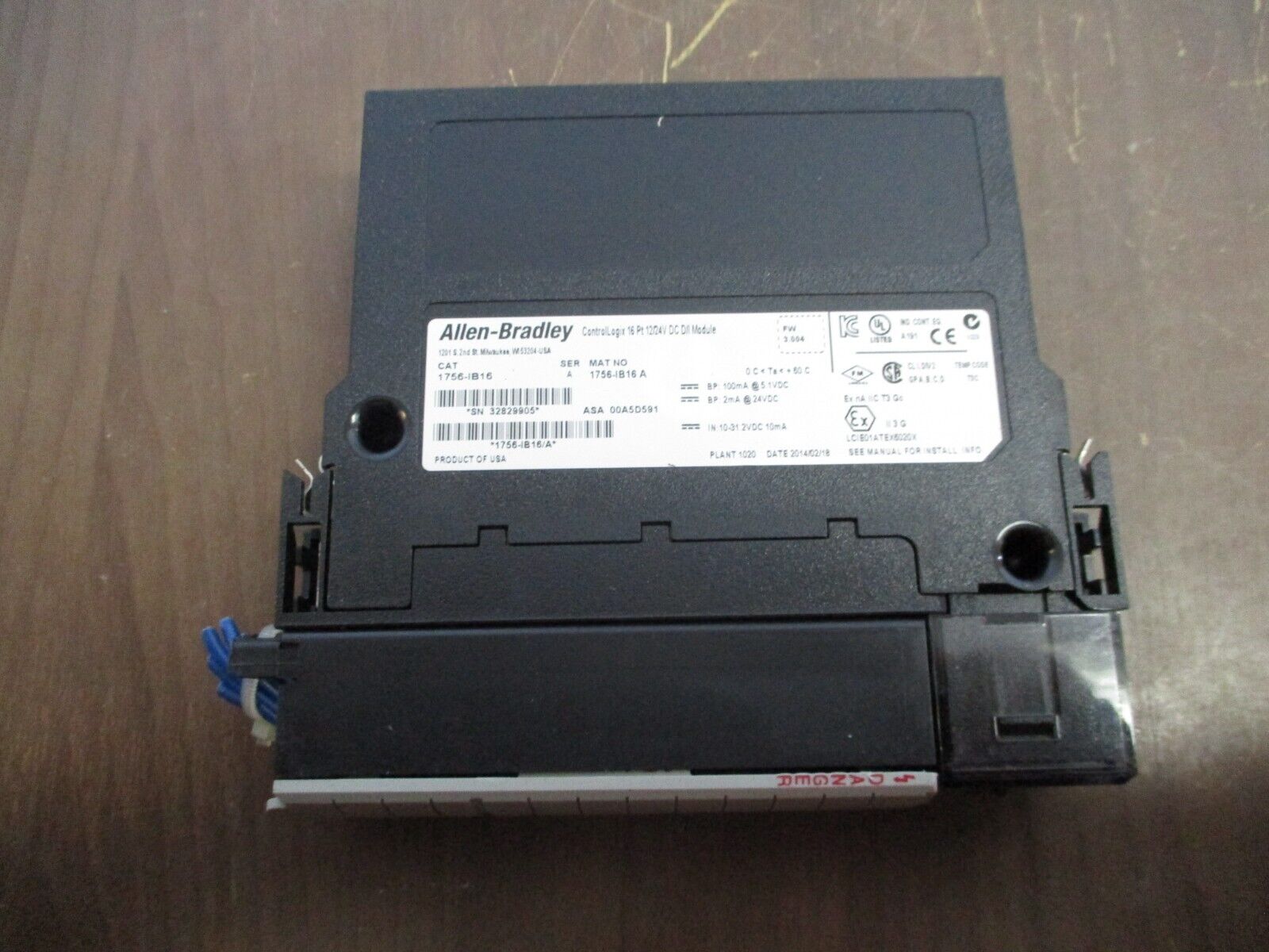 Allen-Bradley ControlLogix DC D/I Module 1756-IB16 Ser. A F/W Rev. 3.004 16PT