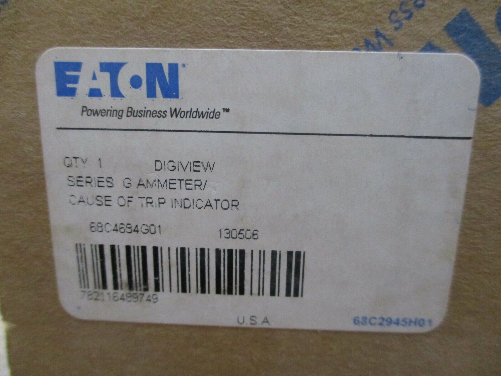 Eaton Digiview Ammeter / Cause of Trip Indicator 68C4684G01 Ser. G New Surplus