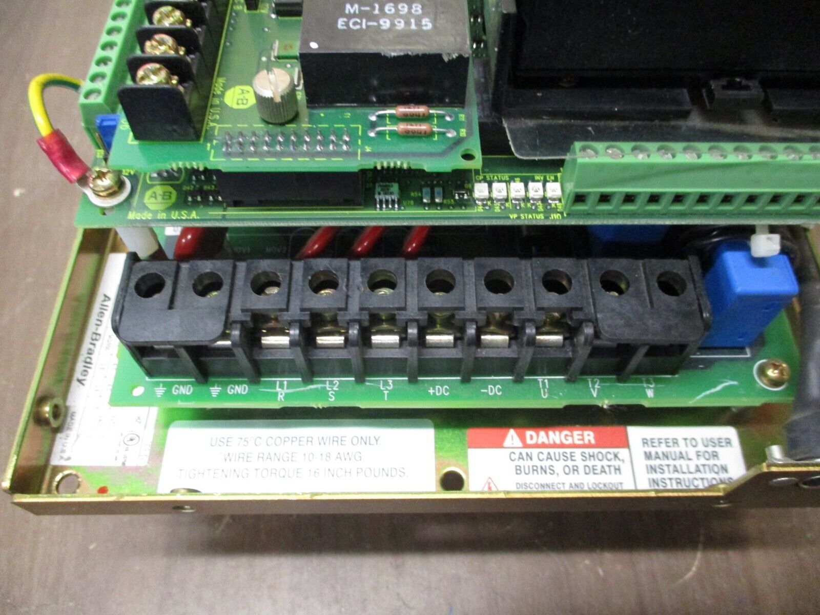 Allen-Bradley AC Drive 1336E-BRF20-AN-EN-L9E Ser. D 2HP w/ Keypad *Open Chassis*