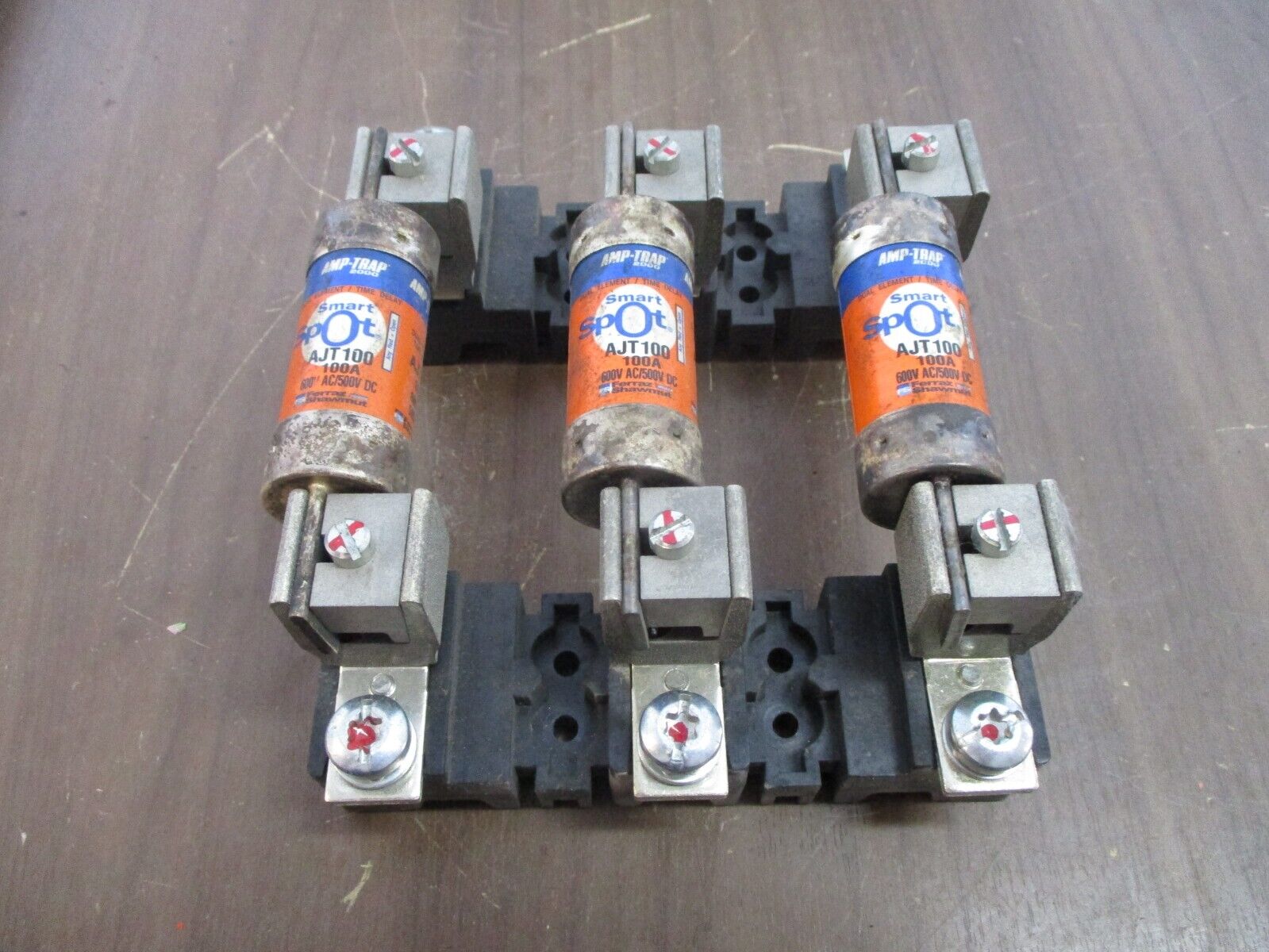 Allen-Bradley Fuses Holder w/ Fuses 1494F-FS100 Ser. D 100A 600V Used