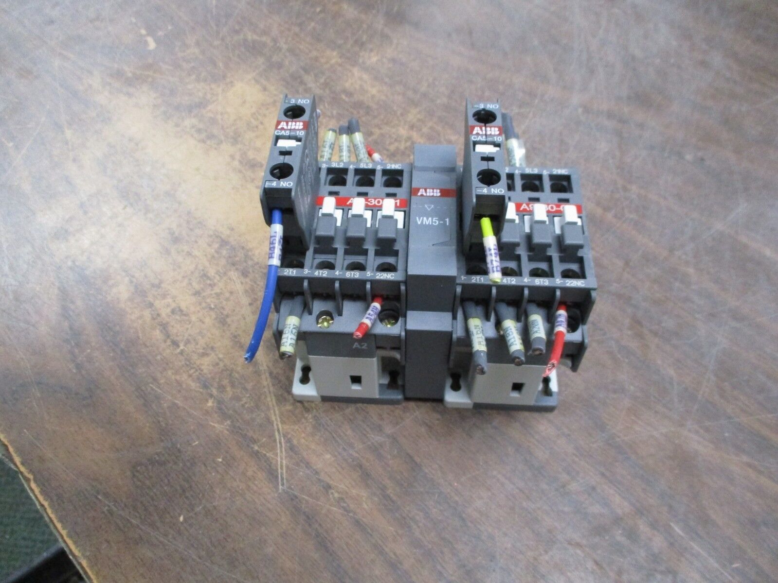 ABB Reversing Contactor A9-30-01 120V Coil 21A 600V w/ (2) Aux Contact Used