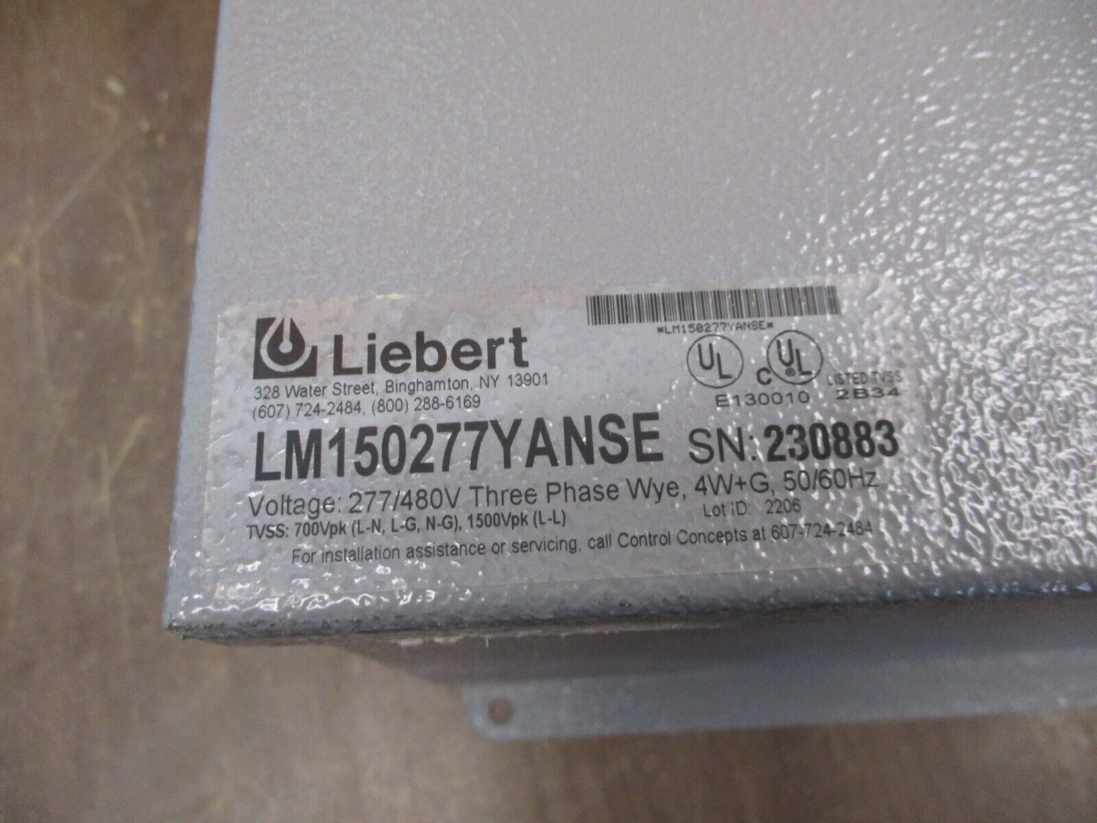 Liebert LM Series Surge Suppressor LM150277YANSE 277/480V 3Ph 4W+G 50/60Hz Used