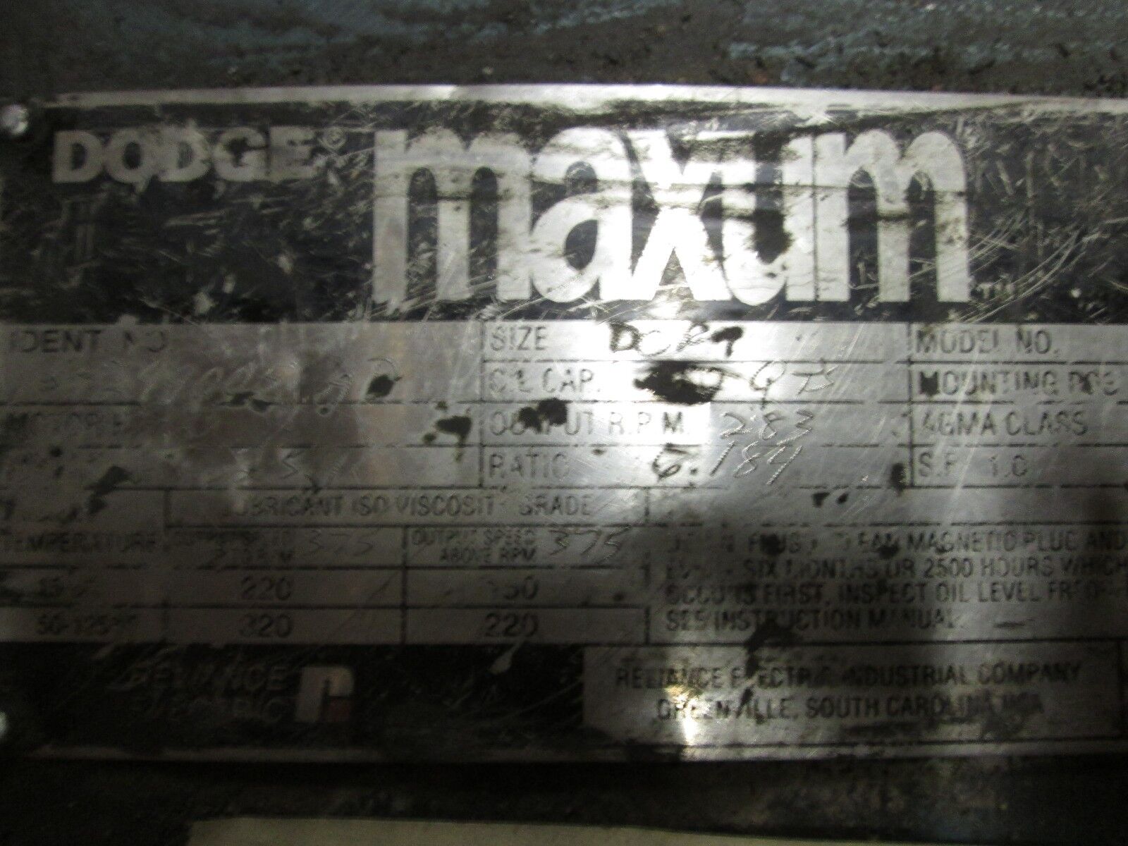 Dodge Maxum DCR 1 6.184 Ratio 25.1 HP 283 Output RPMs Used
