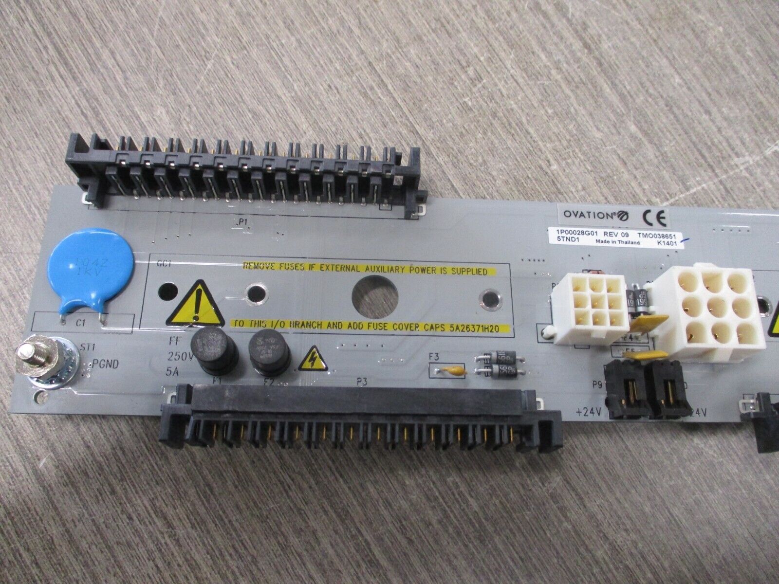 Emerson Ovation Local I/O Transition Panel 1P00028G01 Rev. 09 Used