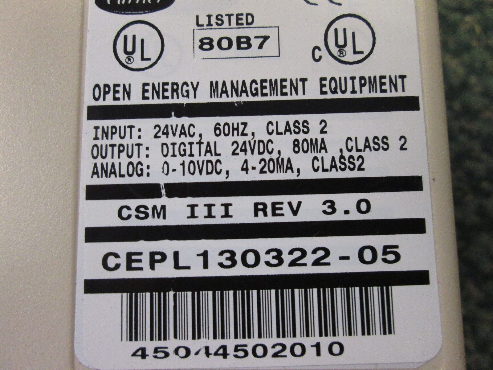 Carrier Chiller Controller CEPL130322-05 Used