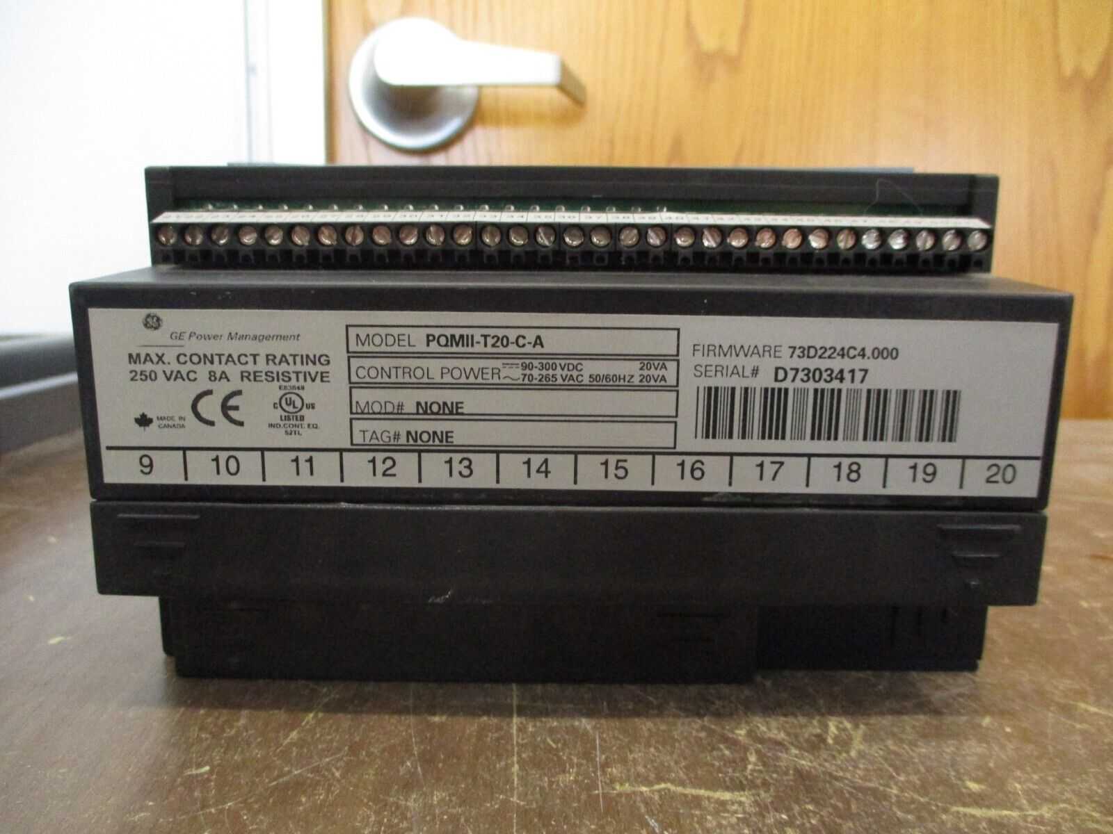 GE PQM II Power Quality Meter PQMII-T20-C-A 20VA 90-300VDC 70-265VAC Used