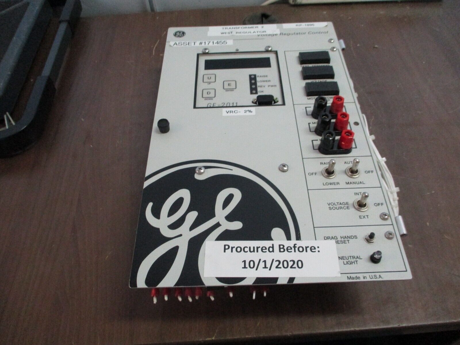 GE GE-2011/B-0866 Voltage Regulator Control L206G10 F/W: D-0067V07.08.18 60Hz