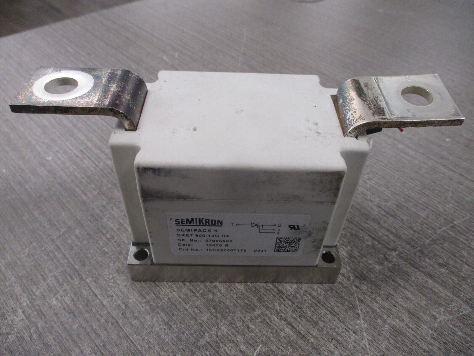 Semikron Semipack 6 Thyristor Module SKET 800/18G H4 *Chipped* Used