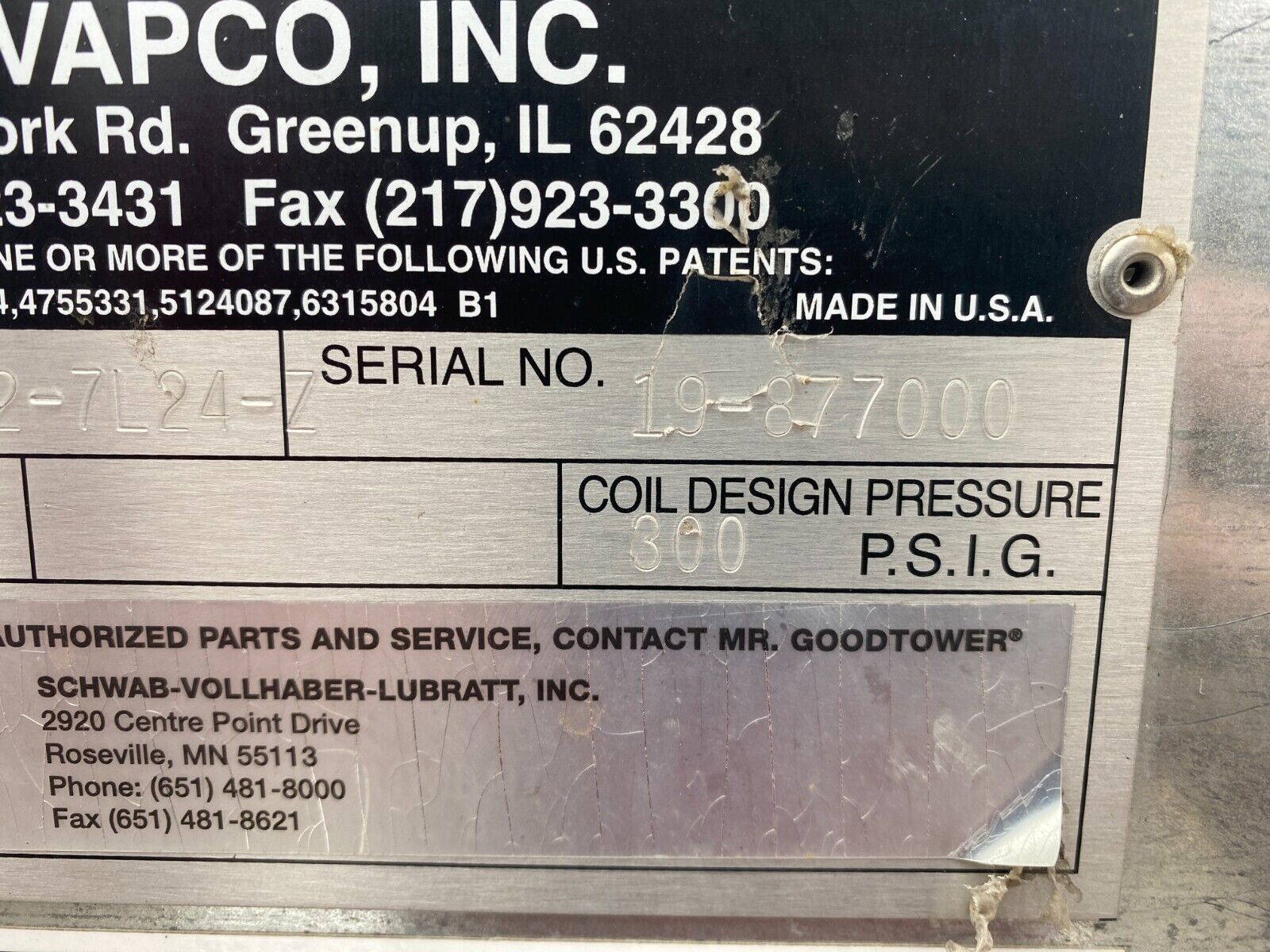 Evapco ATWB Closed Loop Cooling Tower ATWB 12-7L24-Z, 500 Ton, MFD 2019