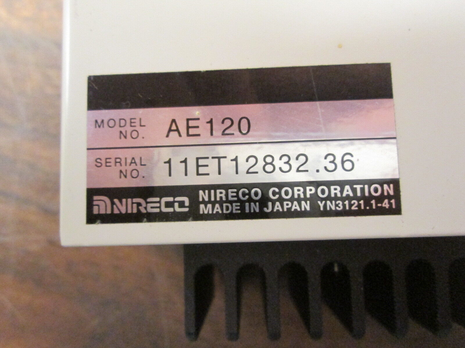 Nireco Liteguide Amplifier w/ Sensor AE120/UH01 100-240VAC 50/60Hz Used