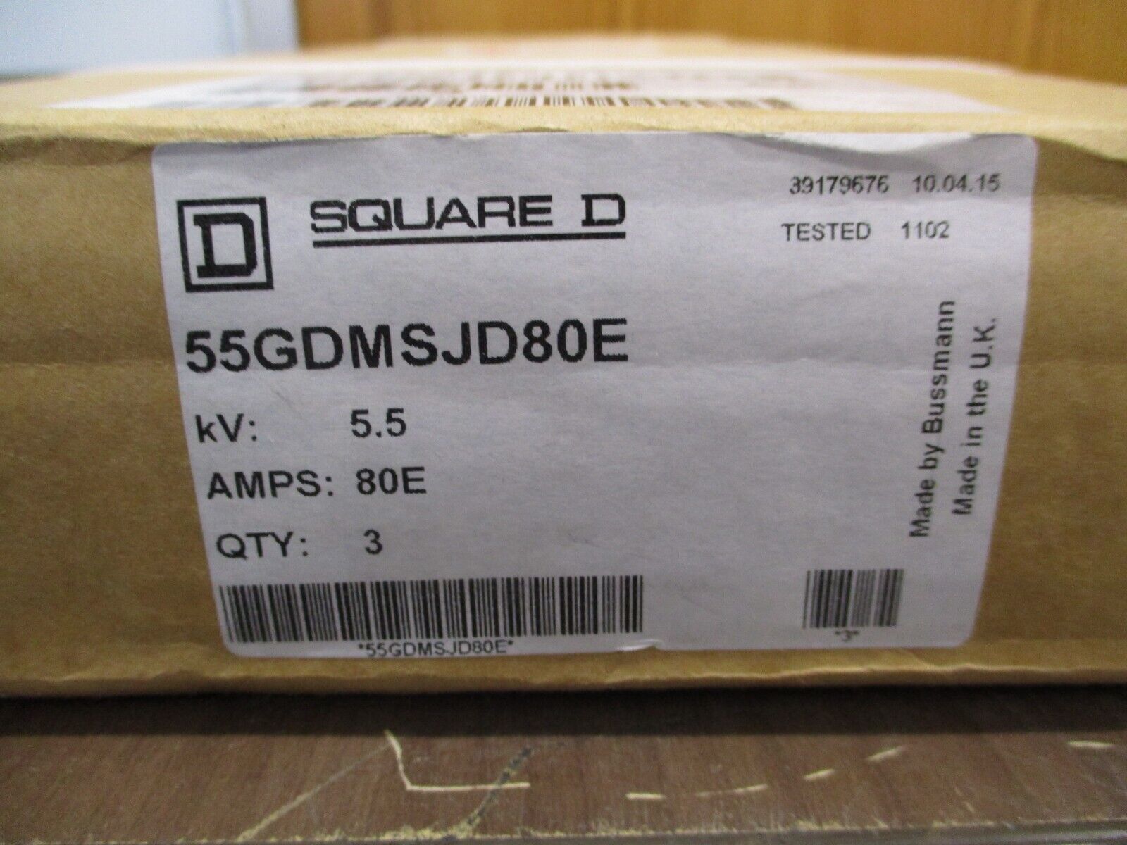 Square D Fuse 55GDMSJD80E 80E 5.5kV *Box of 3* New Surplus