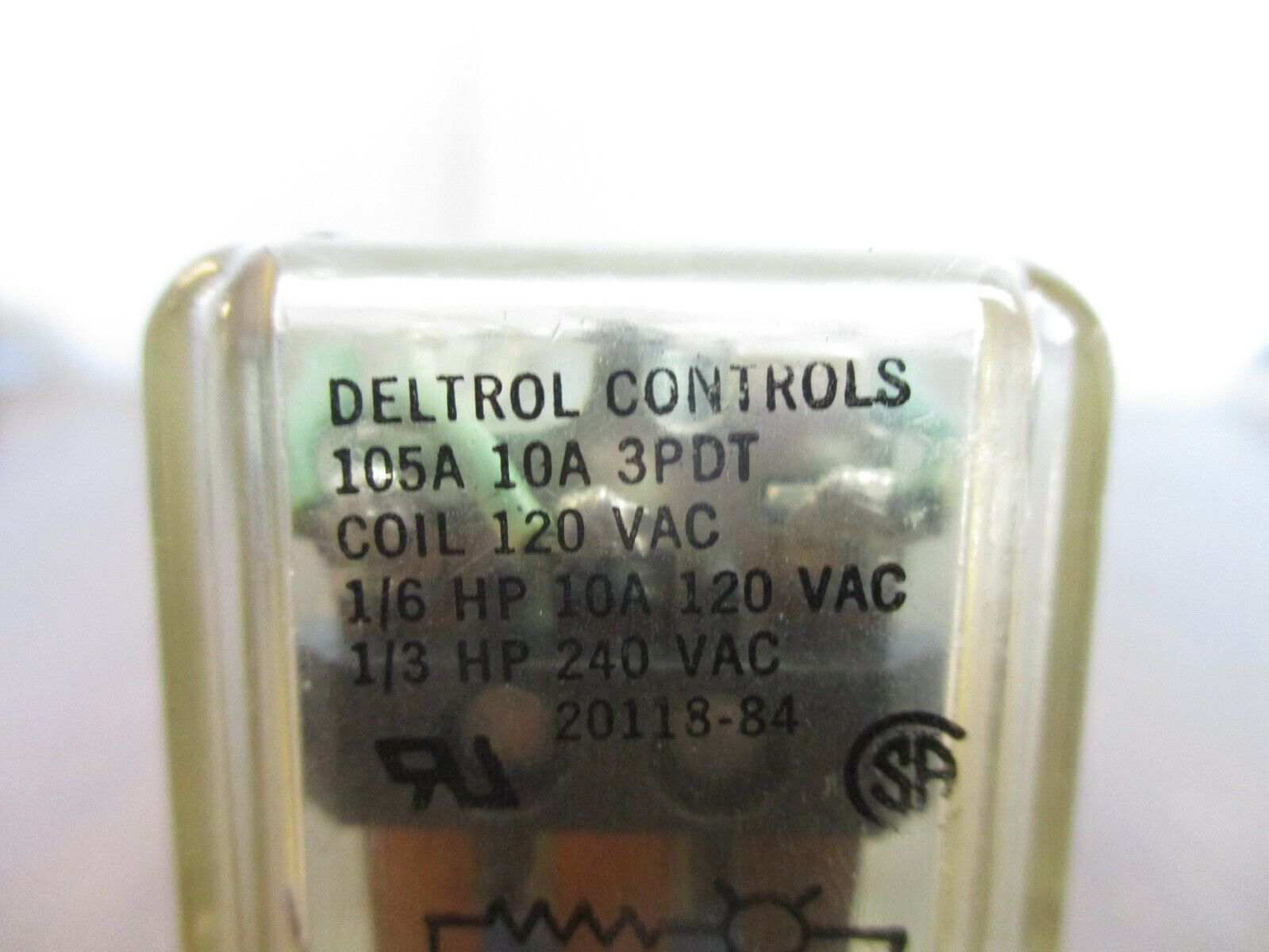 Deltrol Controls Relay 105A 10A 3PDT 120V Coil w/ Base *Lot of 2* Used
