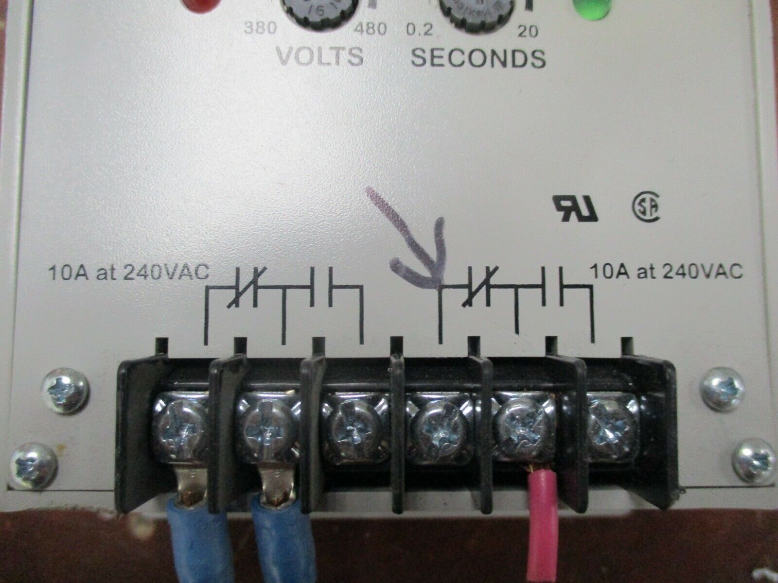 Time Mark 3Ph Monitor C2644 10A@240VAC Range: 380-480V / 0.2-20sec Used