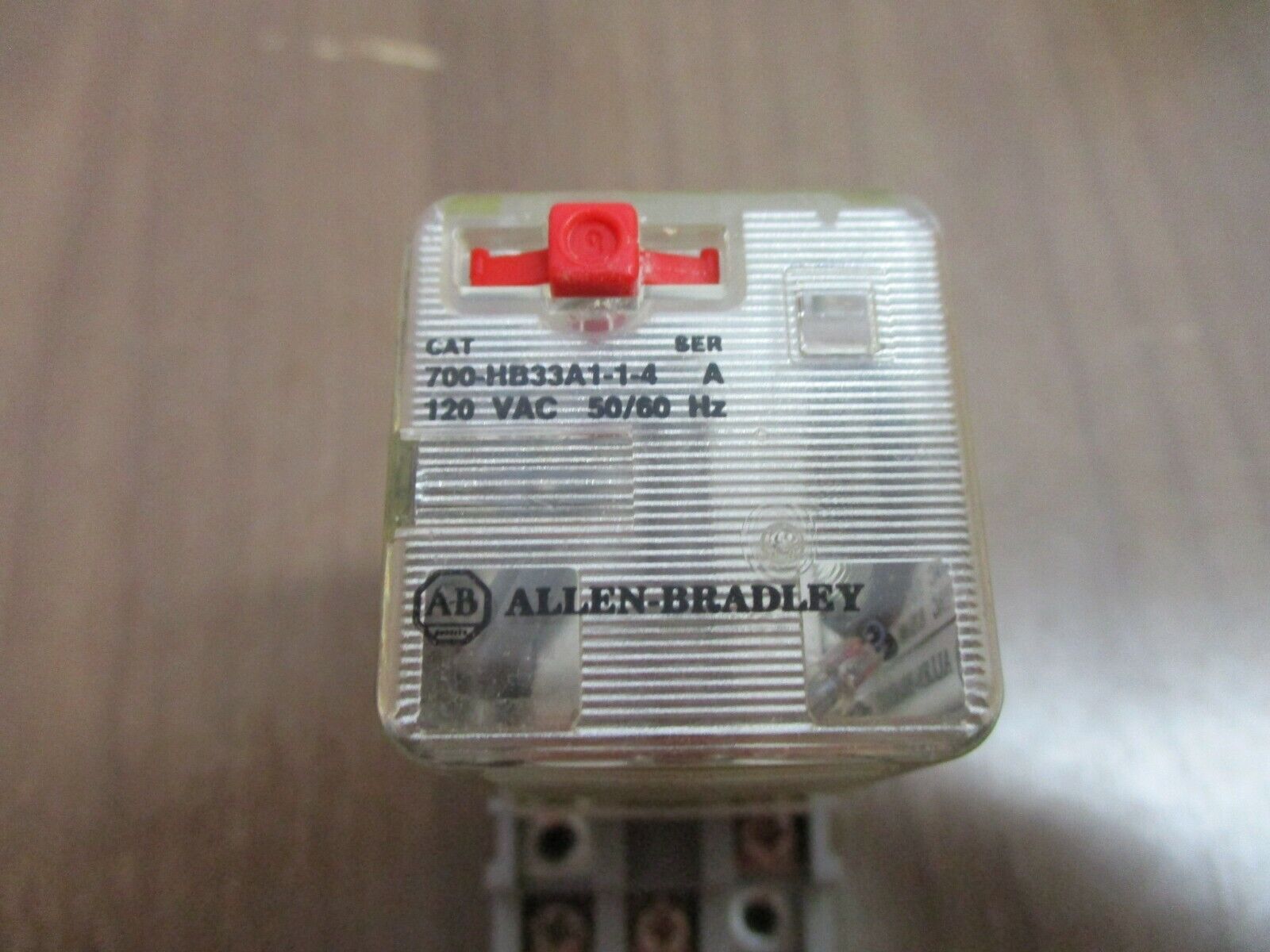 Allen-Bradley Relay 700-HB33A1-1-4 Ser. A 120V 50/60Hz w/Base *Lot of 2* Used