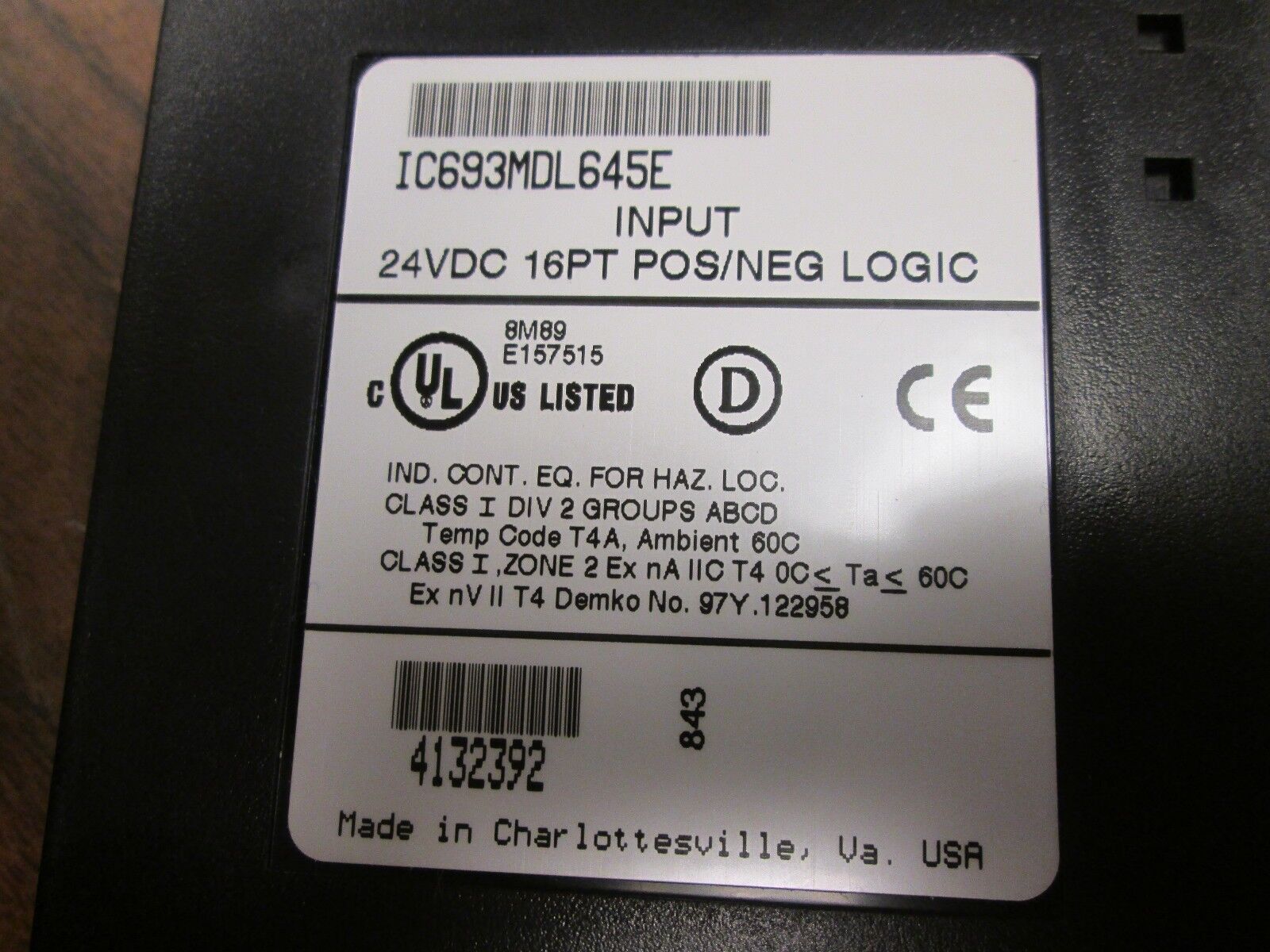 GE Fanuc DC Input Module IC693MDL645E 24VDC 16PT Used