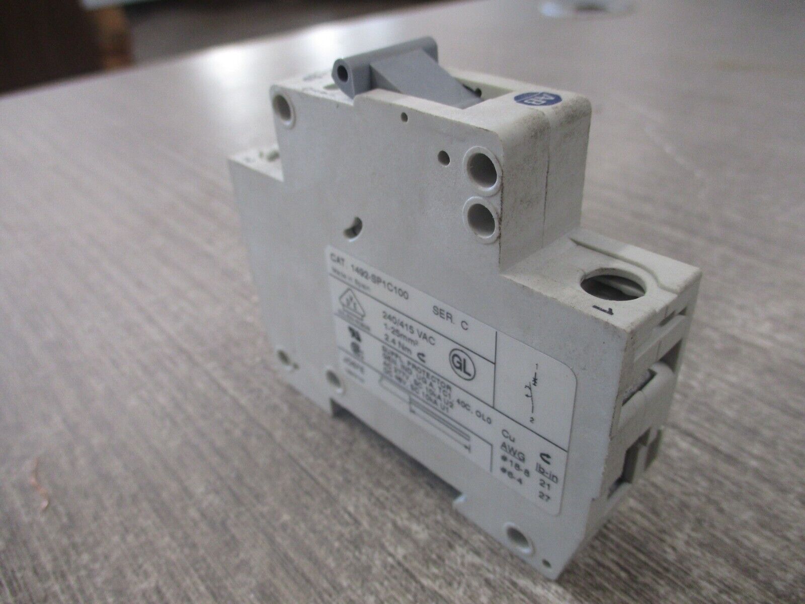 Allen-Bradley Circuit Breaker 1492-SP1C100 Ser. C 10A 277V 1P *Lot of 2* Used