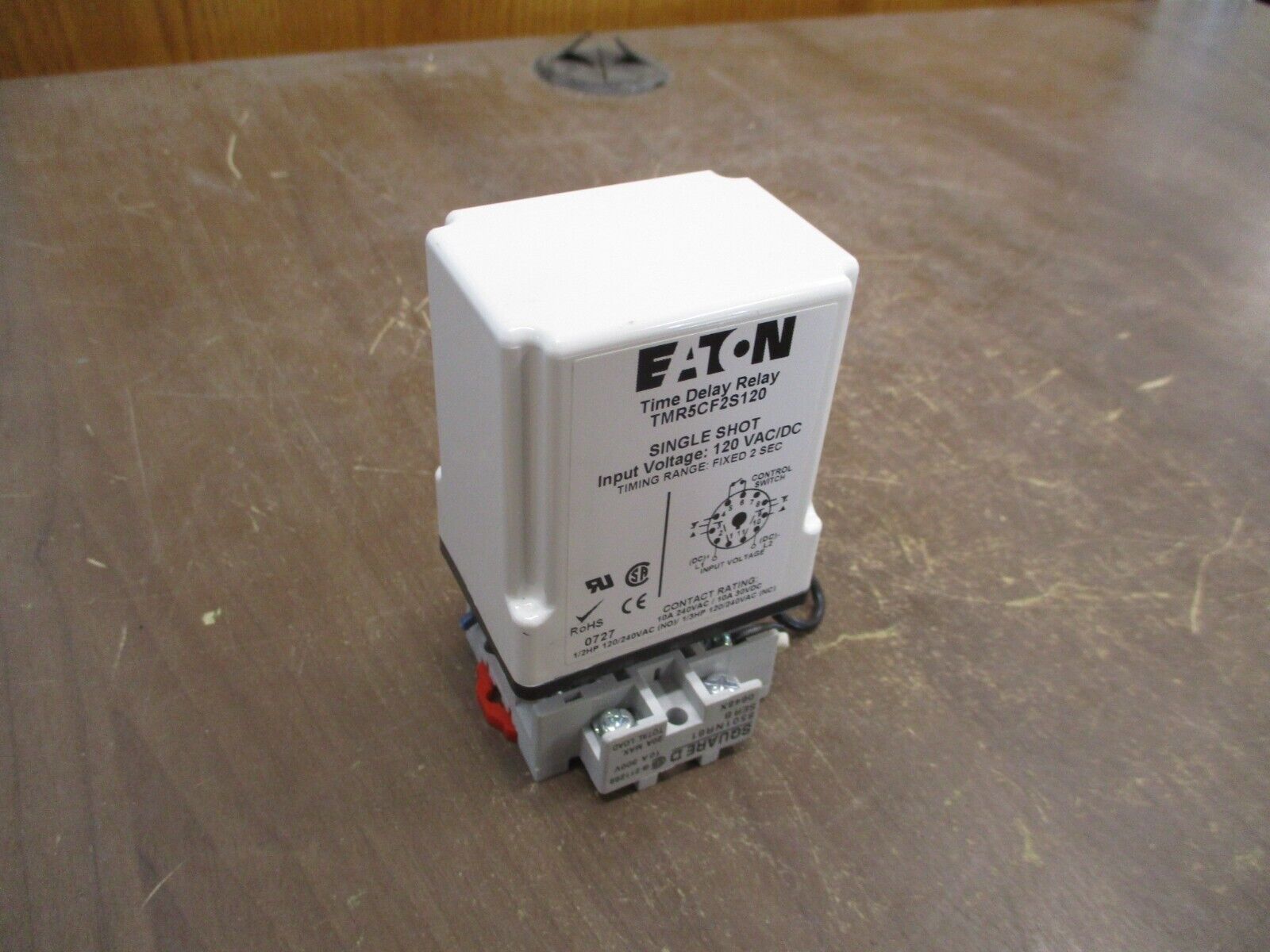 Eaton Time Delay Relay TMR5CF2S120 120V AC/DC Delay: Fixed 2 Sec w/ Base Used