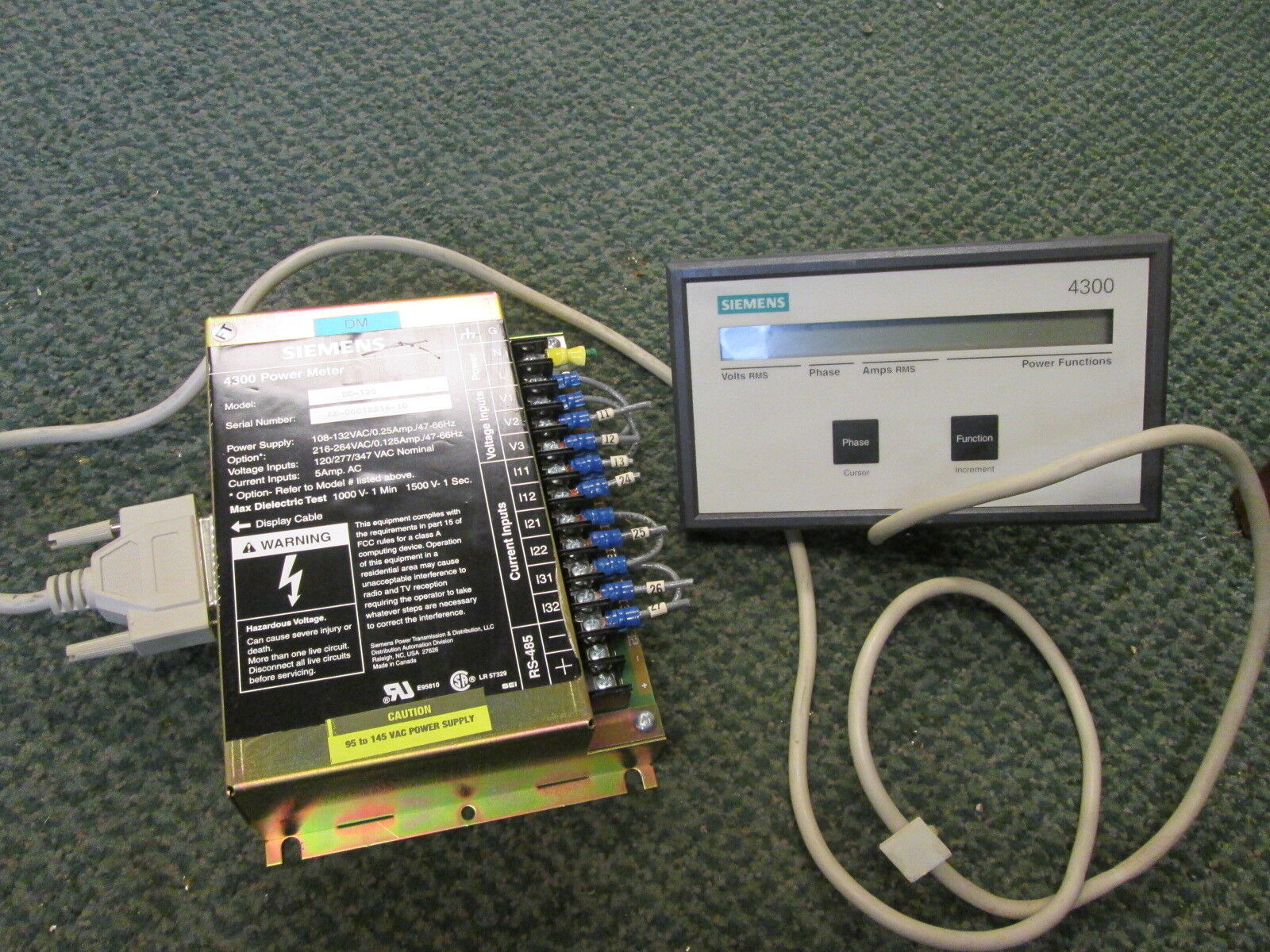 Siemens 4300 Power Meter & Display DC-120 4300 Display Module Used