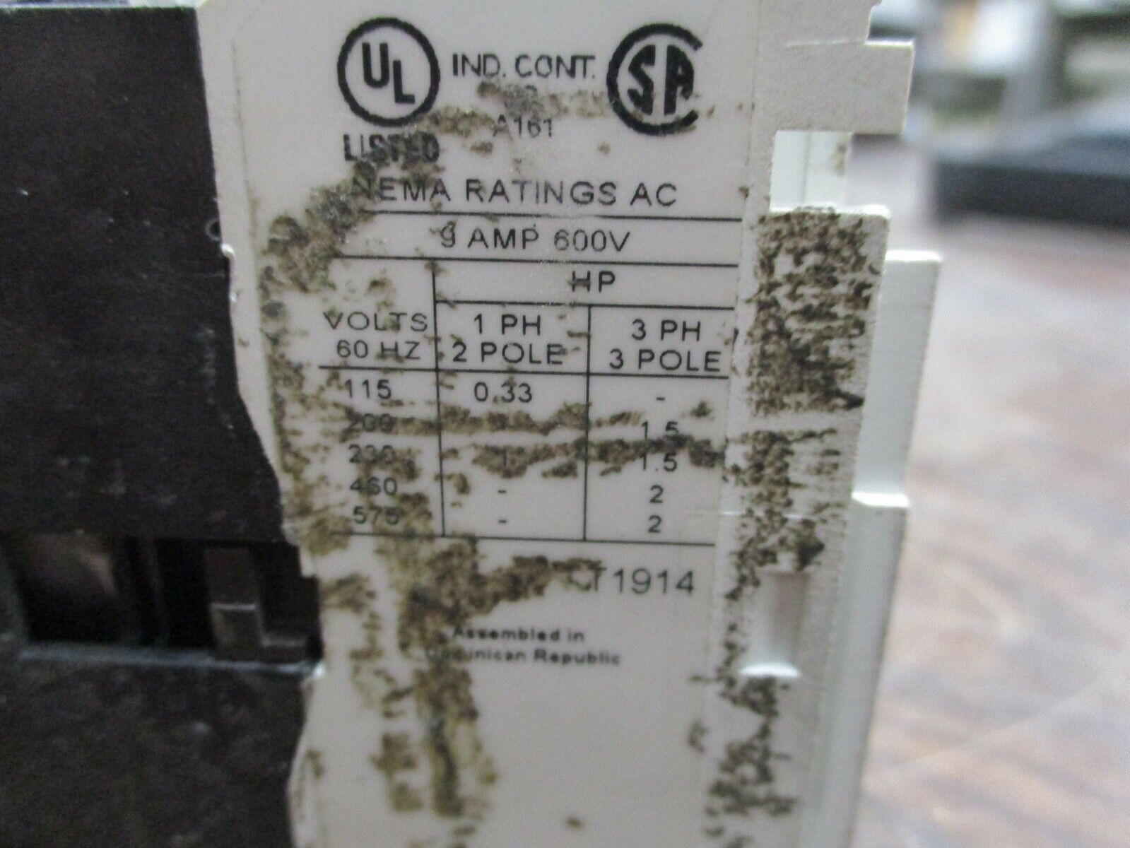 Eaton Size 00 Contactor AN16AN0 9A 120V Coil Used