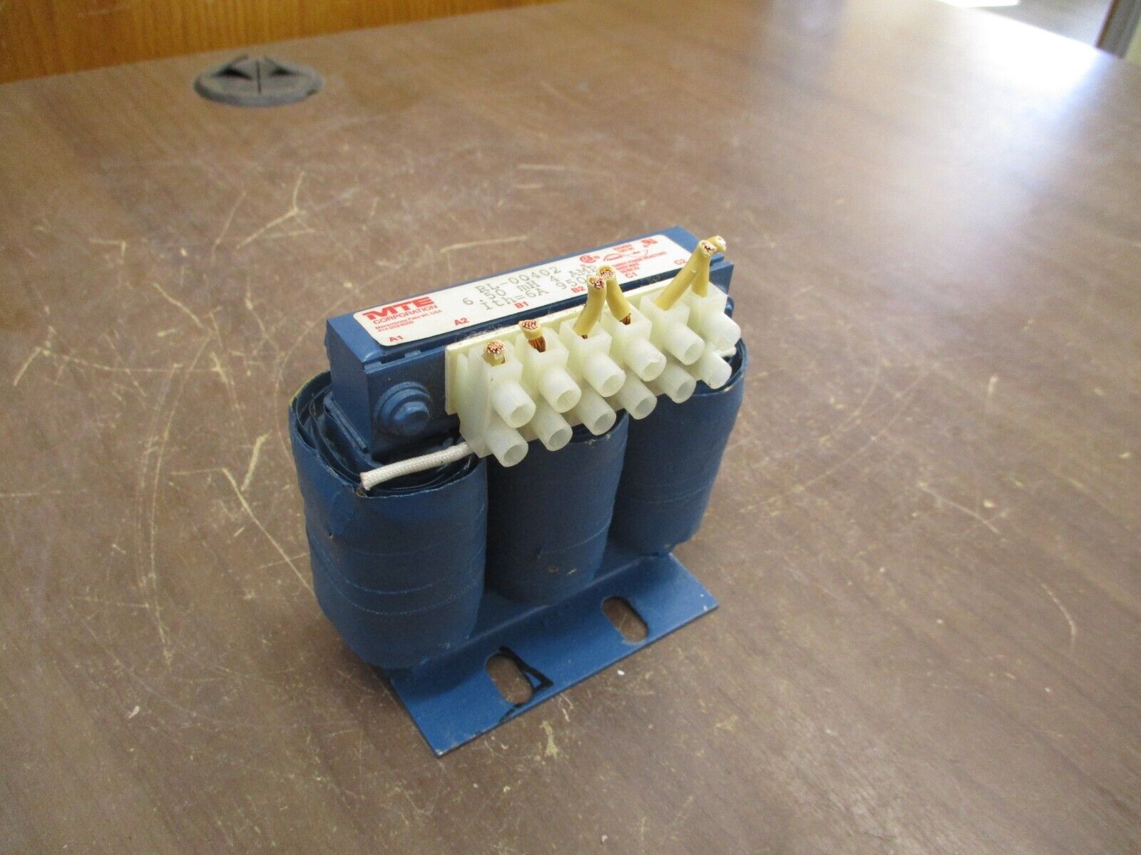 MTE 3Ph Reactor RL-00402 6.50mH 4A 600V 50/60Hz *Missing (1) Screw* Used