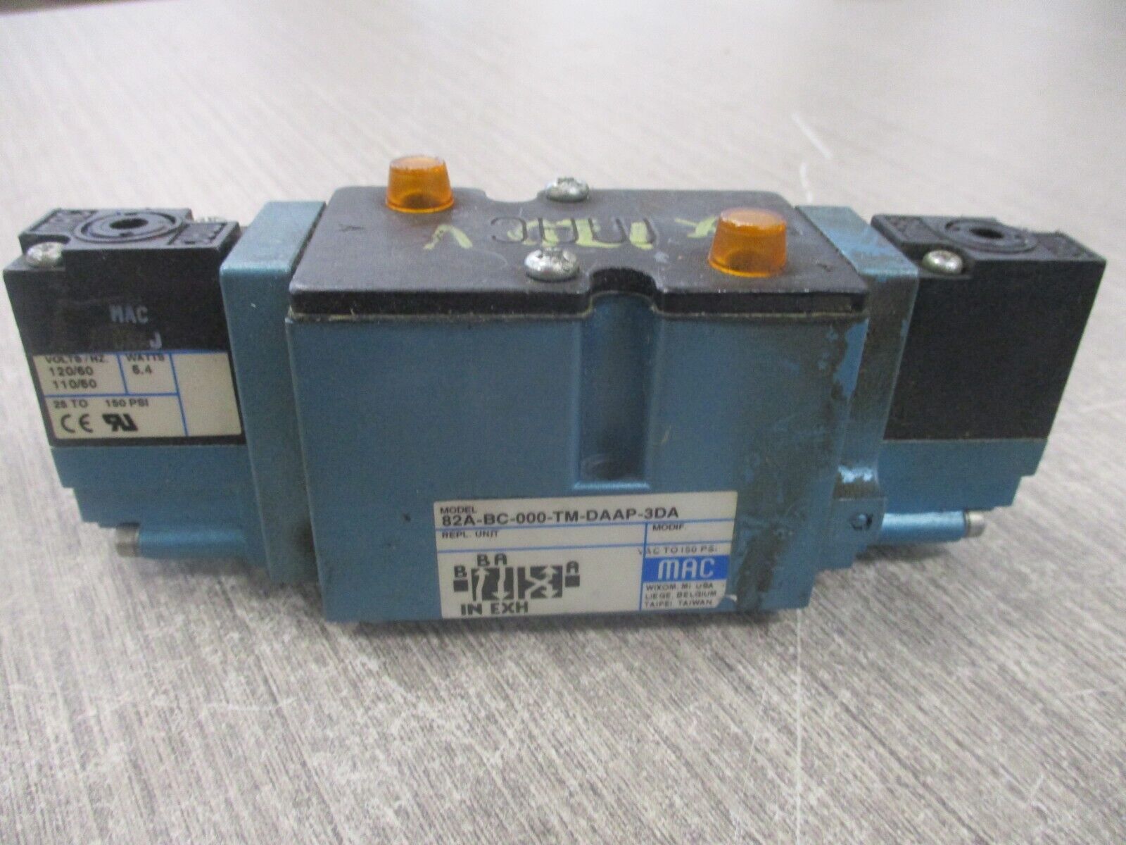 MAC Solenoid Valve 82A-BC-000-TM-DAAE-3DA Used