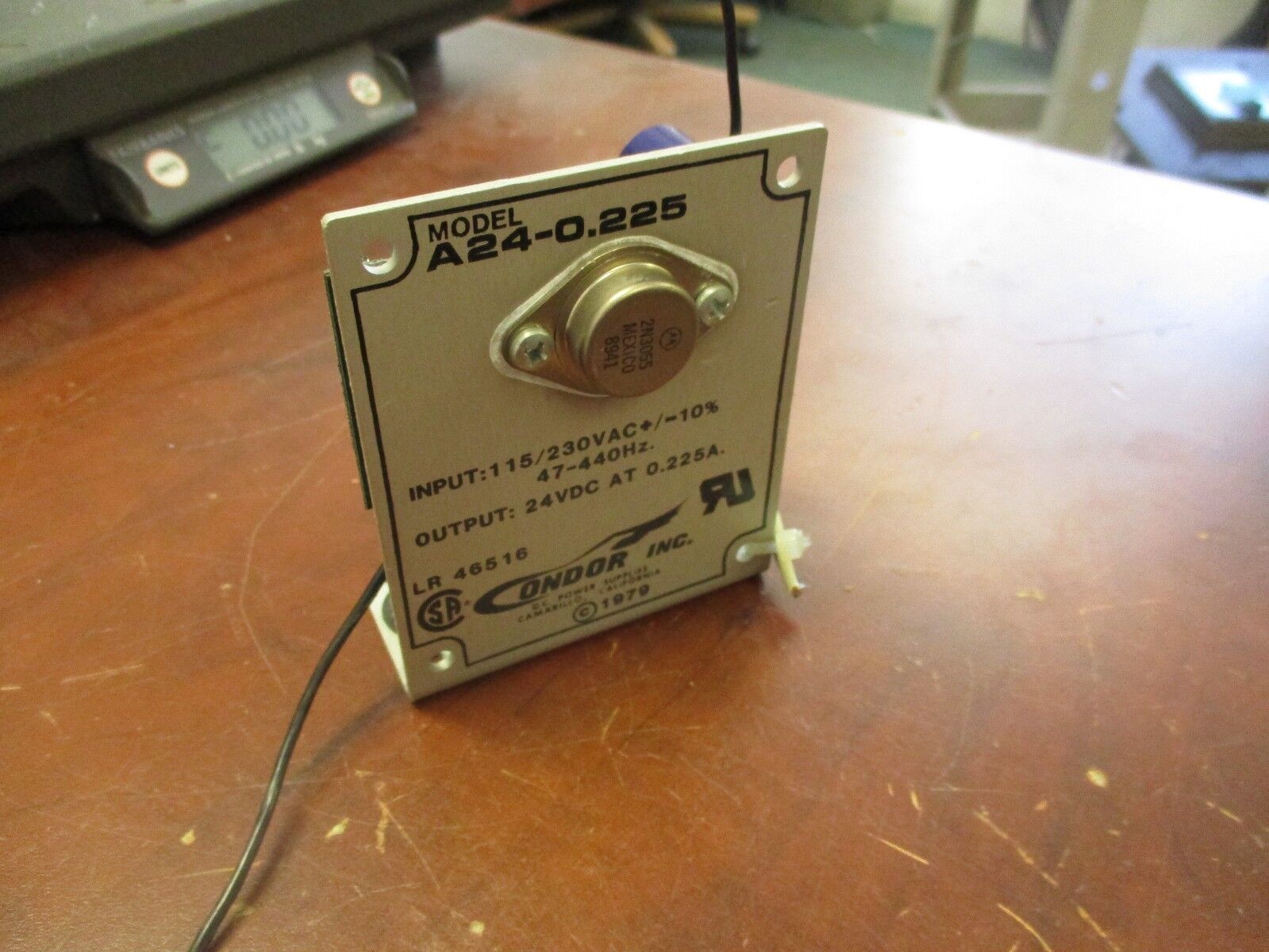 Condor DC Power Supply A24-0.225 Input: 115/230VAC Output: 24VDC 0.225A Used