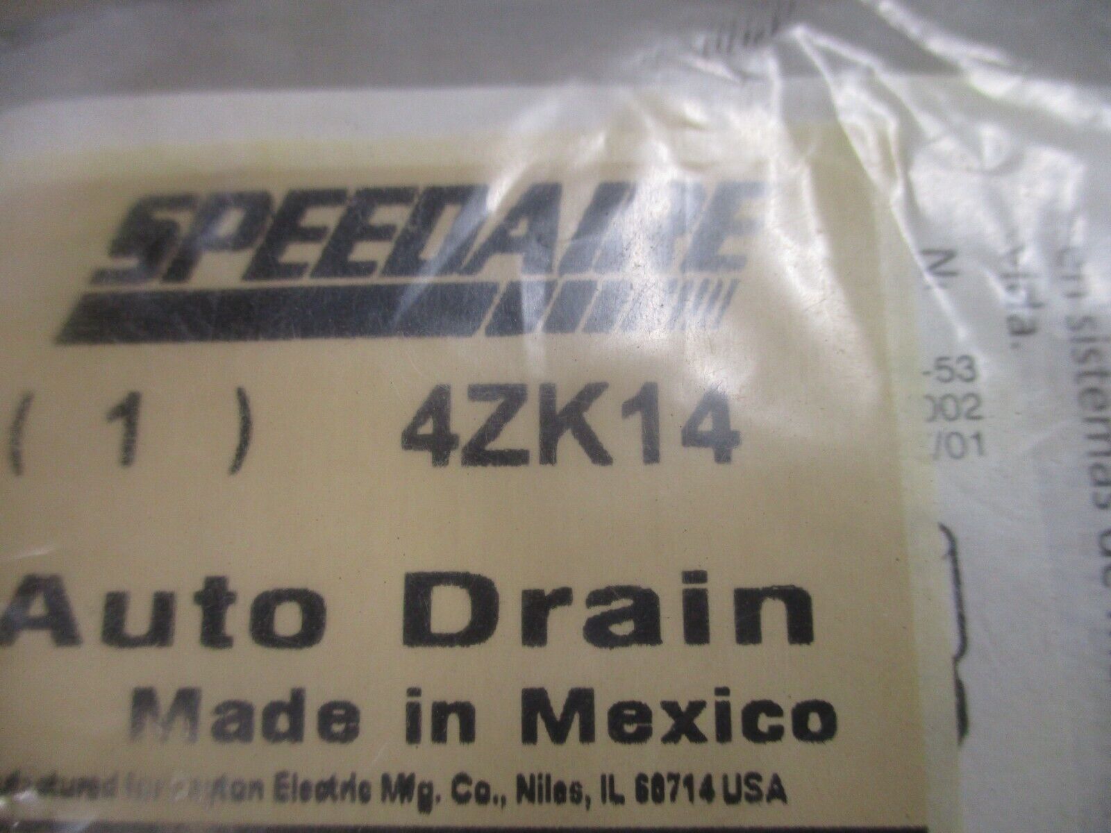 Speedaire Auto Drain 4ZK14 New Surplus