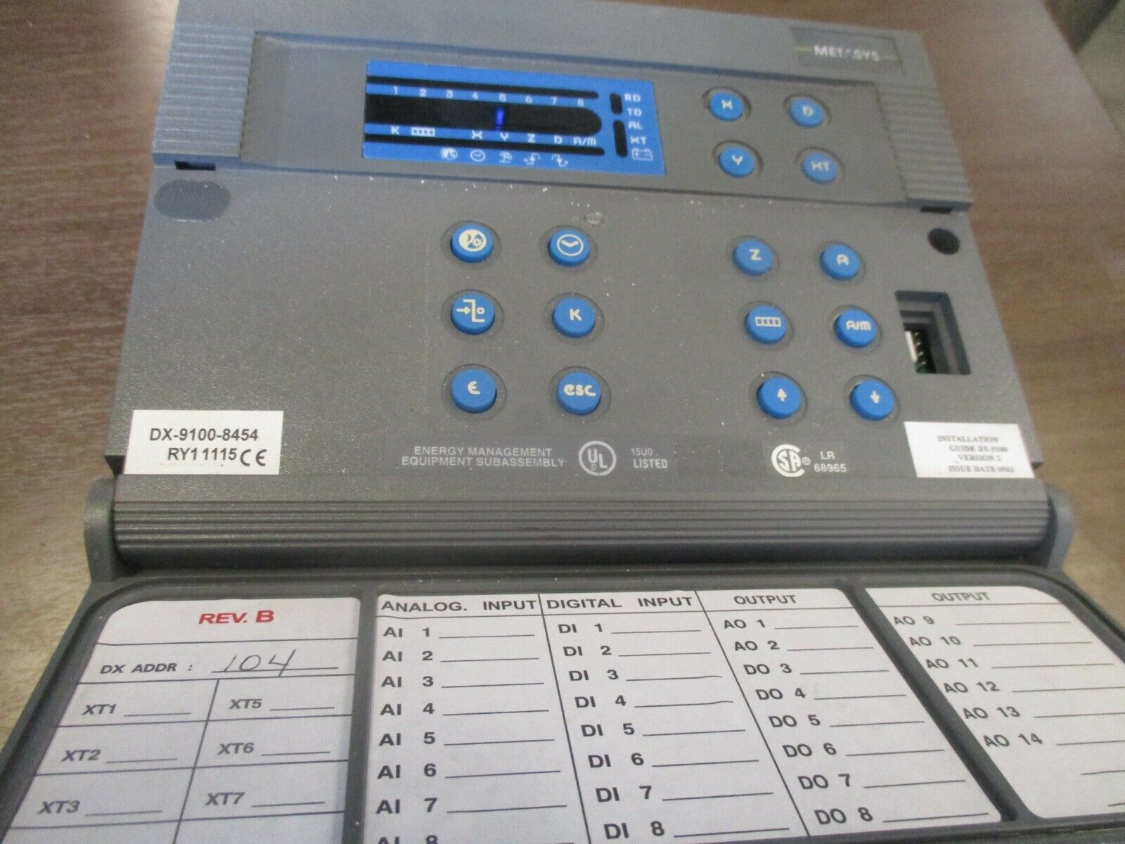 Johnson Controls Metasys Controller DX-9100-8454 Rev. B 24VAC Used