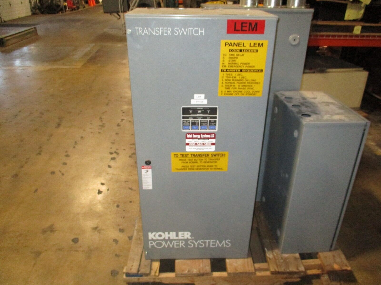 Kohler Automatic Transfer Switch KCT-AMTA-0230S 230A 480V 3Ph 4W 3P 60Hz Used