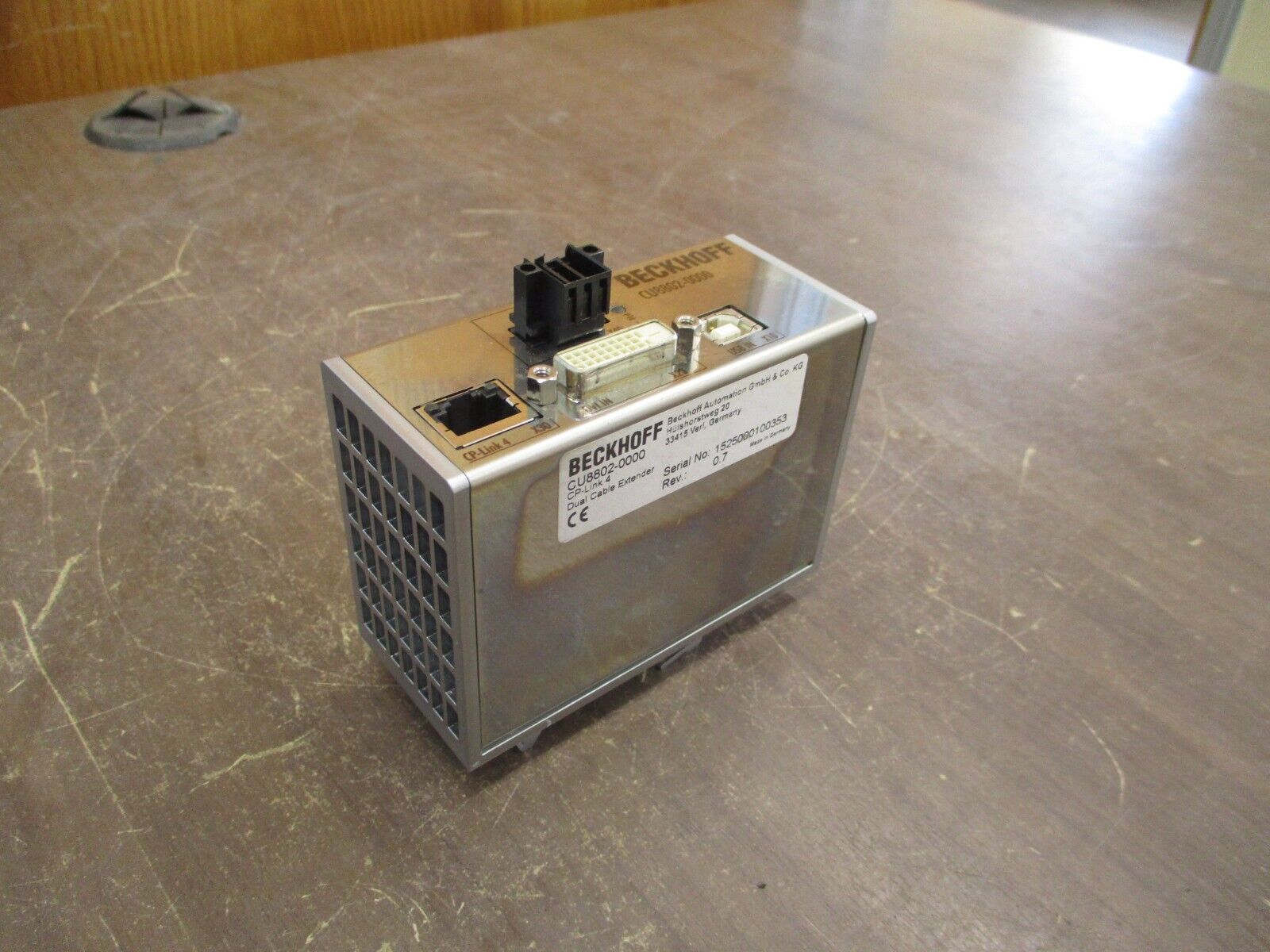 Beckhoff Dual Cable Extender CU8802-0000 Rev. 0.7 Used