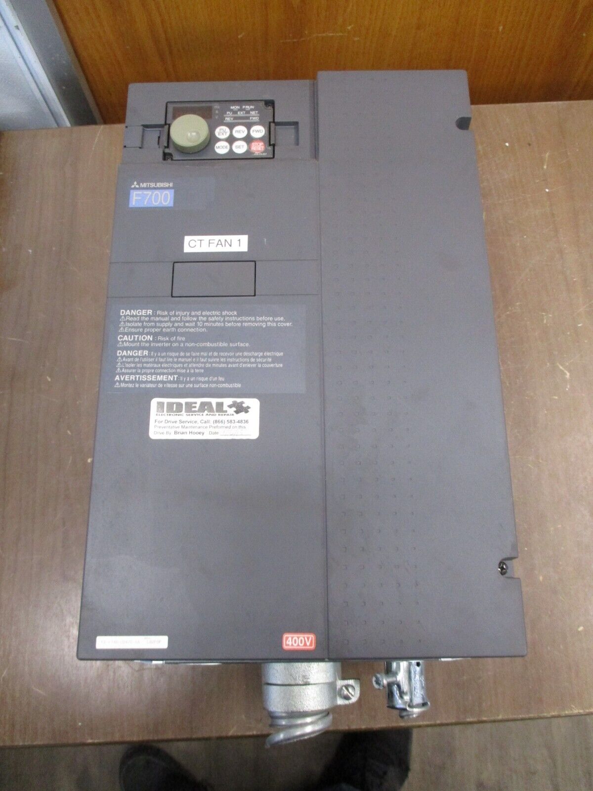 Mitsubishi F700 AC Drive FR-F740-00470-NA 30HP 3Ph w/ Keypad Used