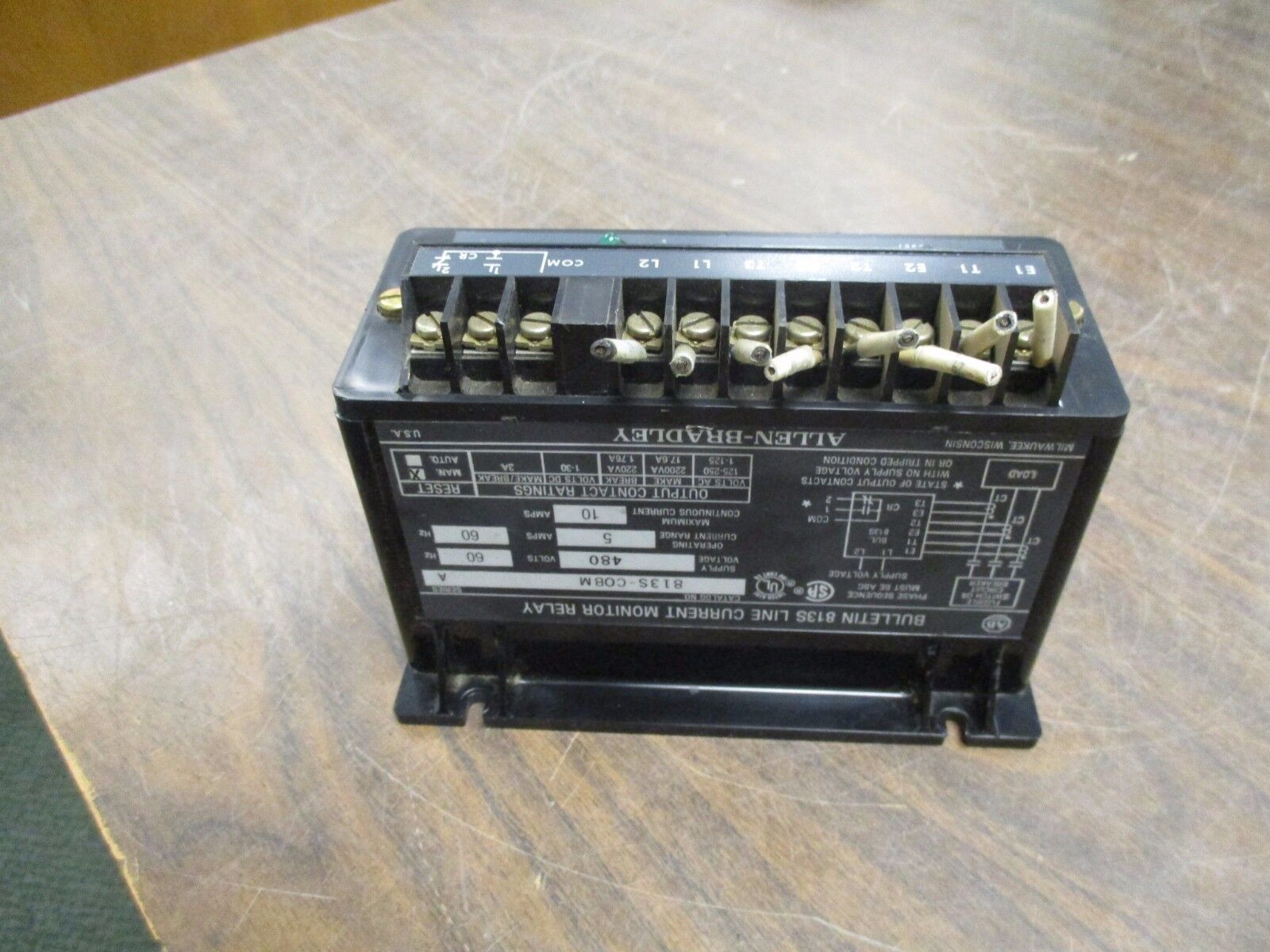 Allen-Bradley Line Current Monitor Relay 813S-COBM 480V 60Hz 5A Used