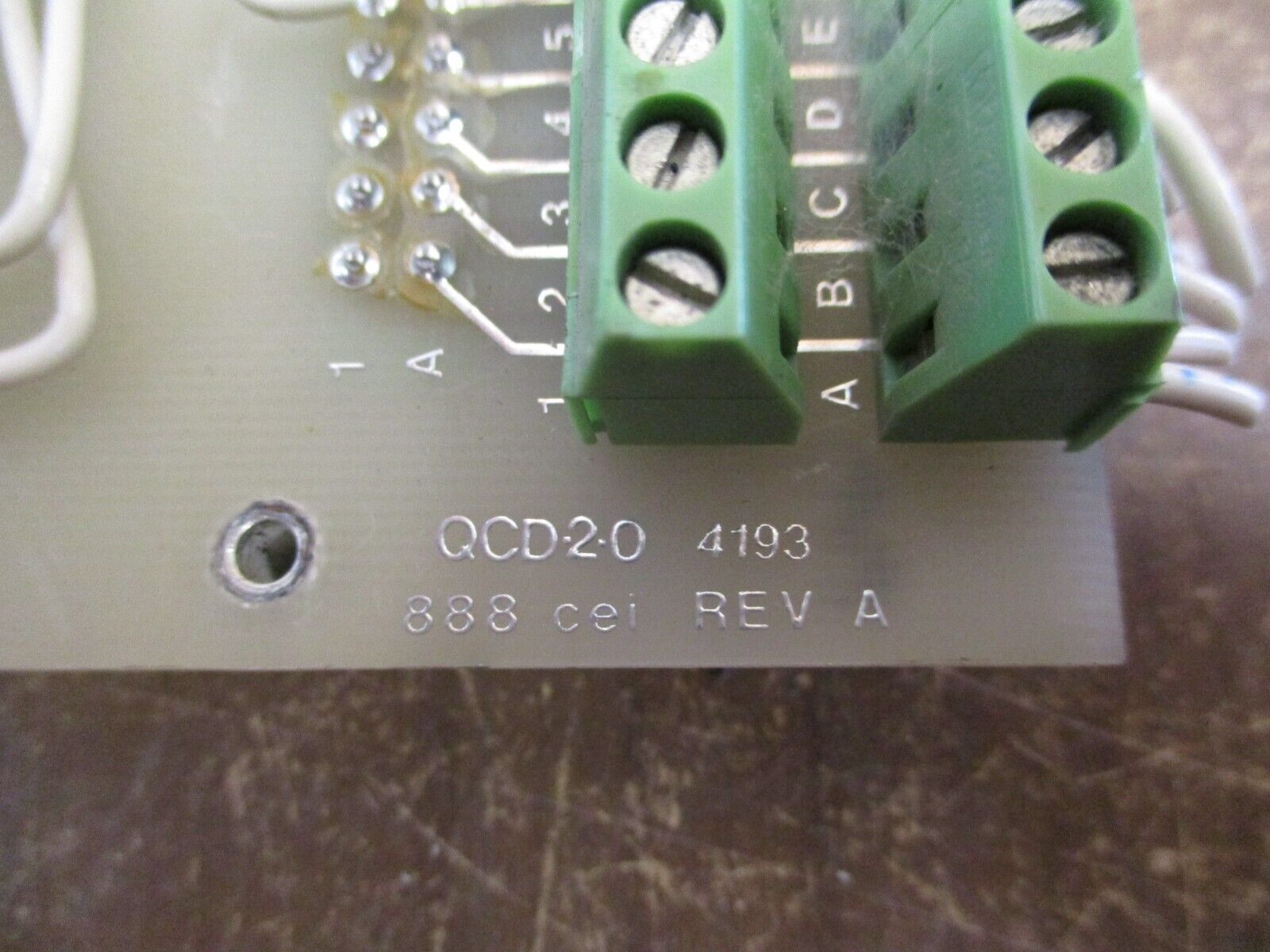 CEI 888 Terminal Board QCD-2-0 4193 Rev. A Used
