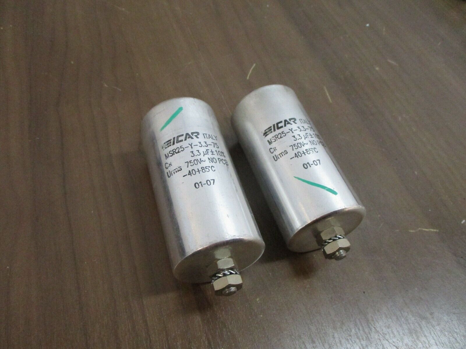 ICAR Capacitor MSR25-Y-3.3-75 3.3vF 750V *Lot of 2* Used