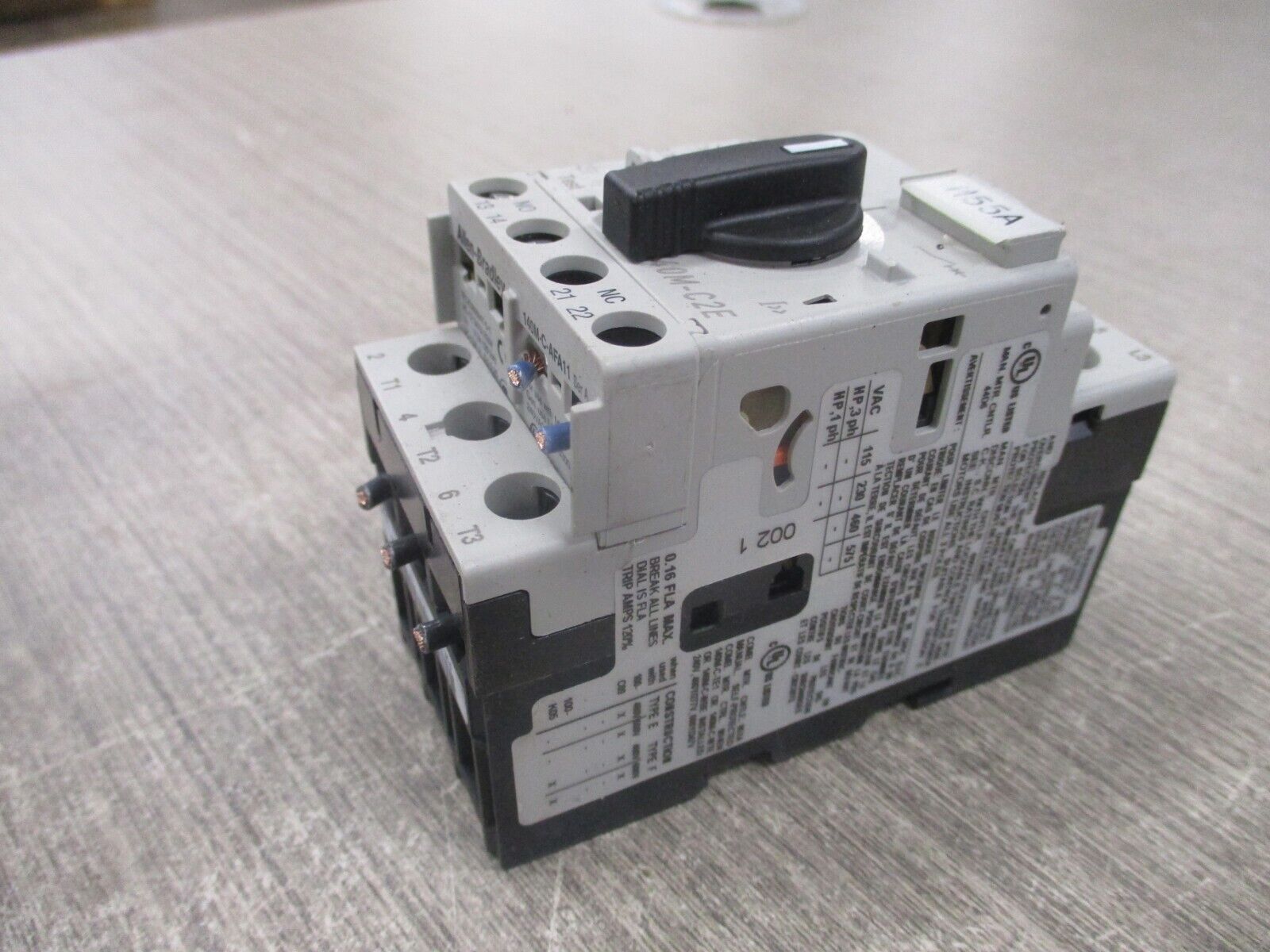 Allen-Bradley Manual Motor Protector 140M-C2E-A16 Ser. C Trip : 0.1-0.16A Used