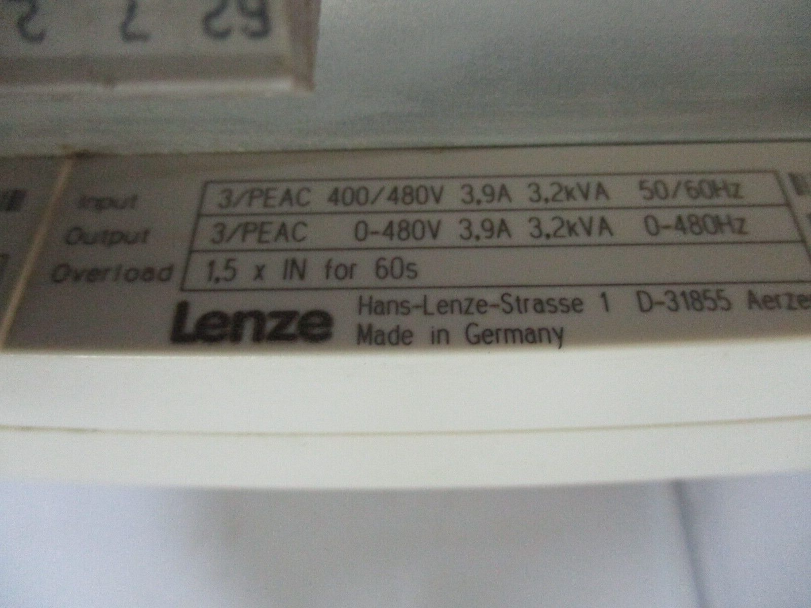 Lenze Servo Controller EVS9323-ES Input: 3Ph 400/480V 3.9A 3.2kVA 50/60Hz Used