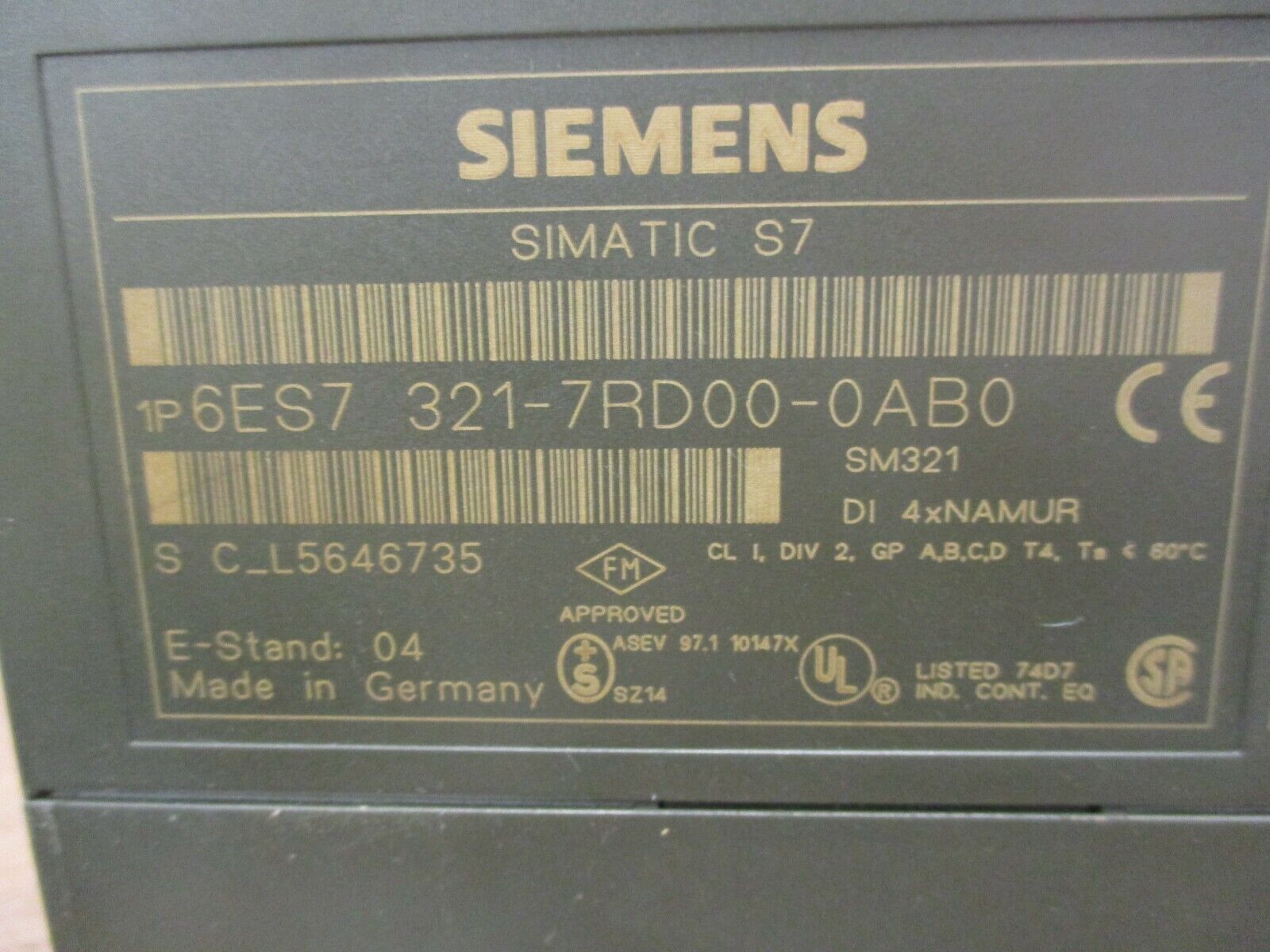 Siemens Simatic S7 Digital Input Module 6ES7 321-7RD00-0AB0 Chipped Bottom Used