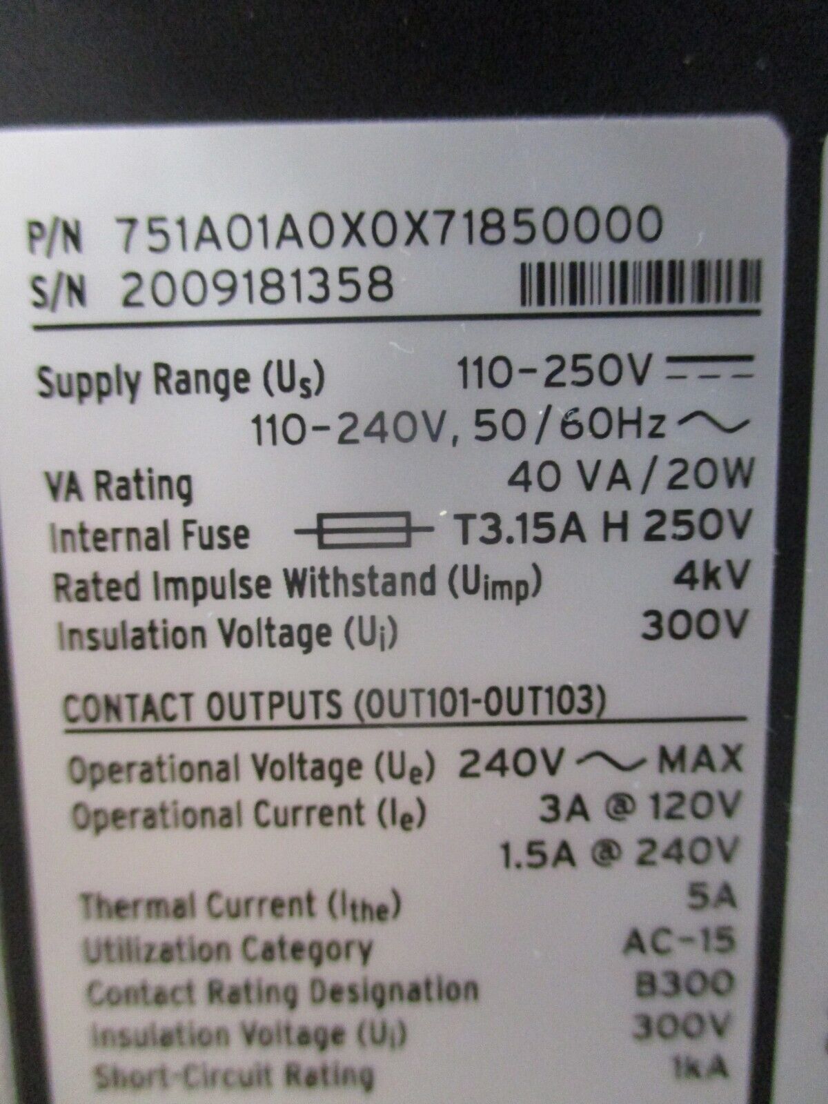 Schweitzer SEL-751A Feeder Protection Relay 751A01A0X0X71850000 Used