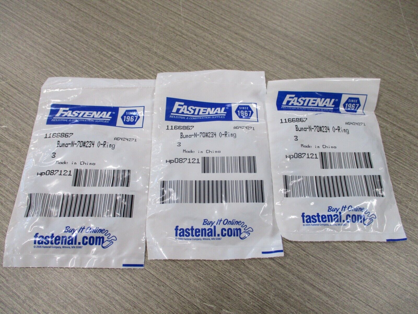 Fastenal Buna-N-70#234 O-Ring 1166867 *2 Packs of 3* New Surplus