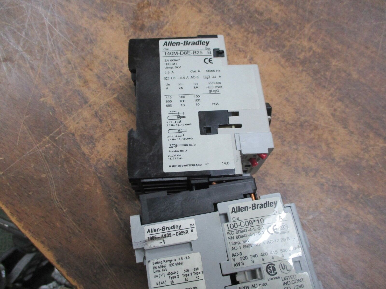 Allen-Bradley Starter 190E-AND2-DB25R-V Ser. B 120V Coil 25A 600V Trip:1.6-2.5A