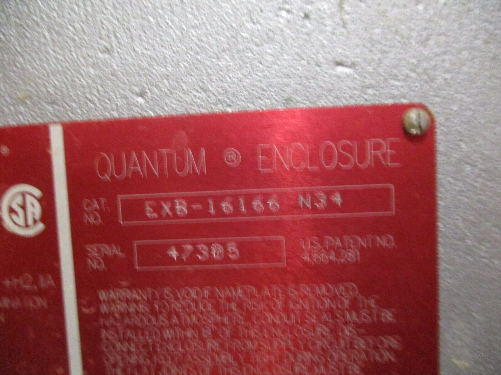 Hubbell Killark Quantum Explosion-Proof Enclosure EXB-16166 N34 Size: 16"x16"x6"