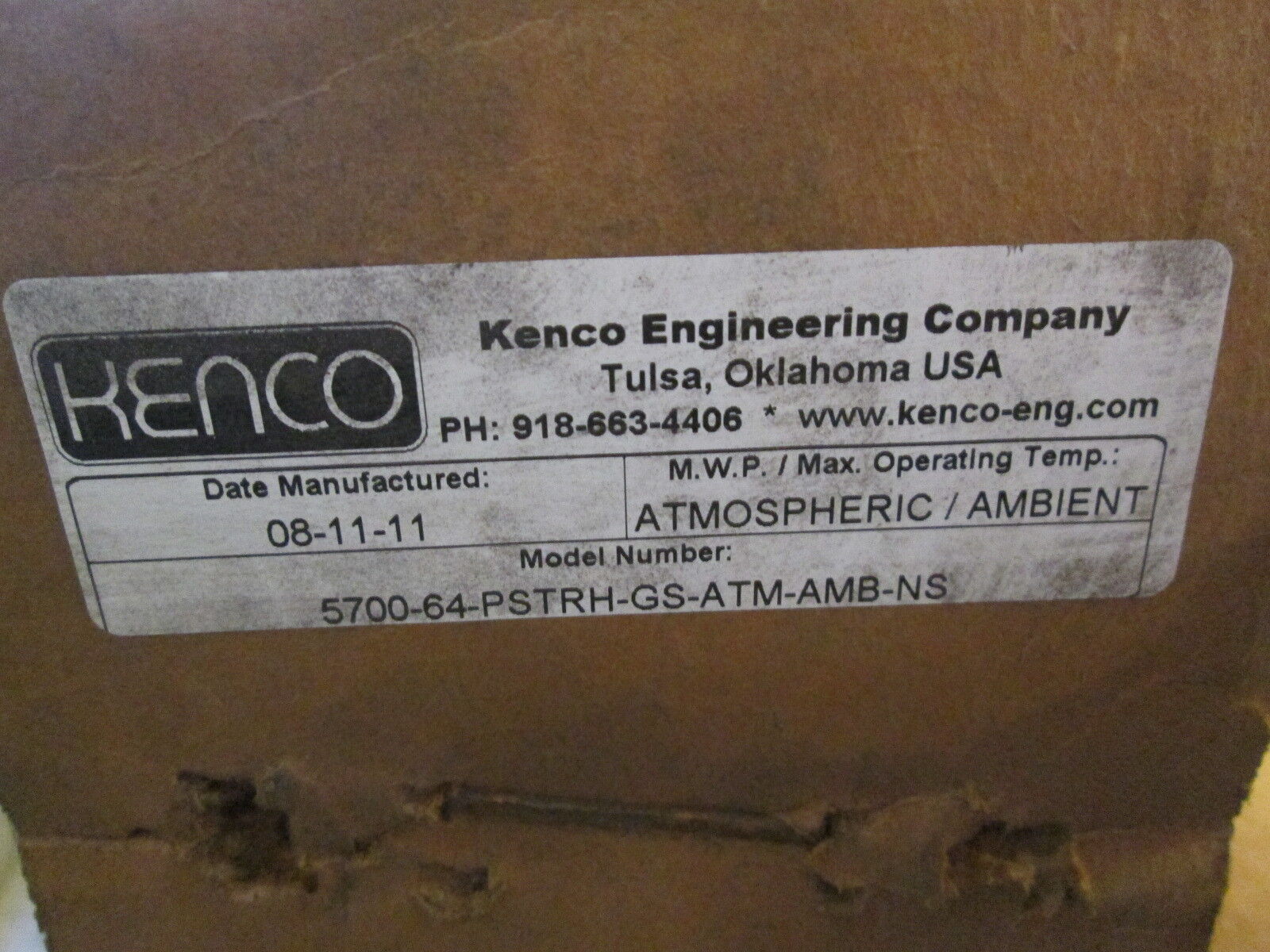 Kenco Gauge 5700-G4-PSTRH-GS-ATM-AMB-NS New Surplus