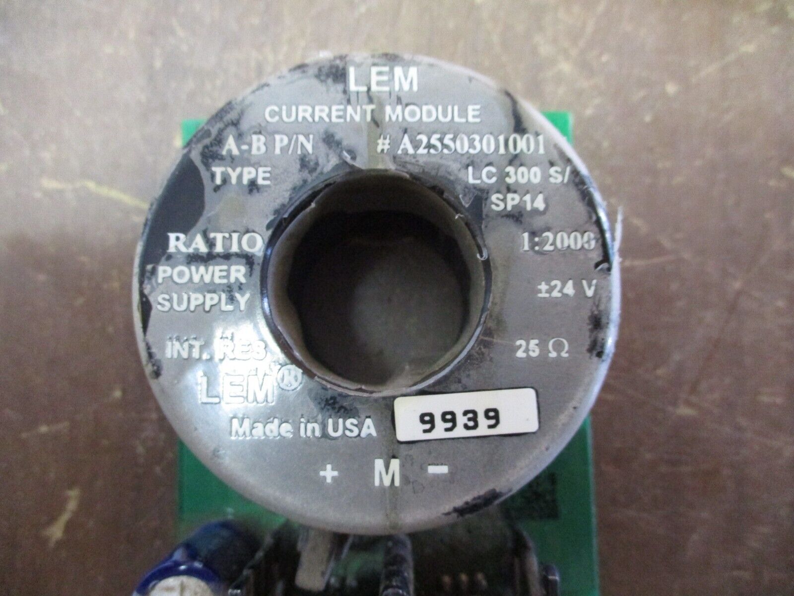 LEM Current Module LC 300 S/SP14 Ratio 1:2000A 24V A-B Part #: A2550301001 Used