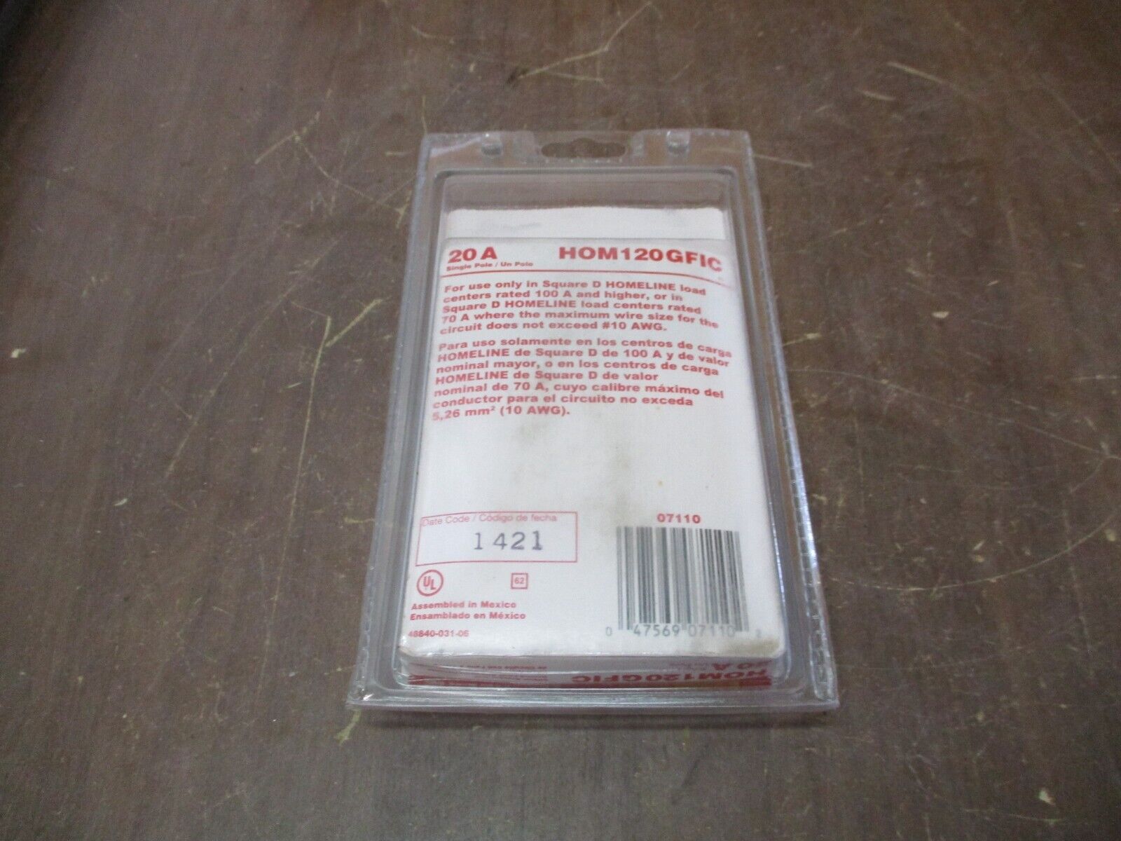 Square D HomeLine Circuit Breaker HOM120GFIC 20A 120V 1P New Surplus